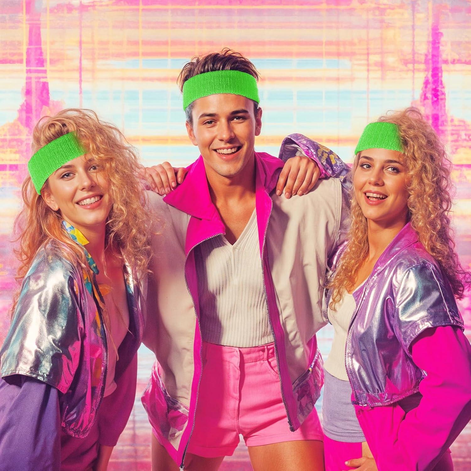 Set de Bandas para Sudor Neón EupHHonycs - 1 Diadema y 2 Muñequera