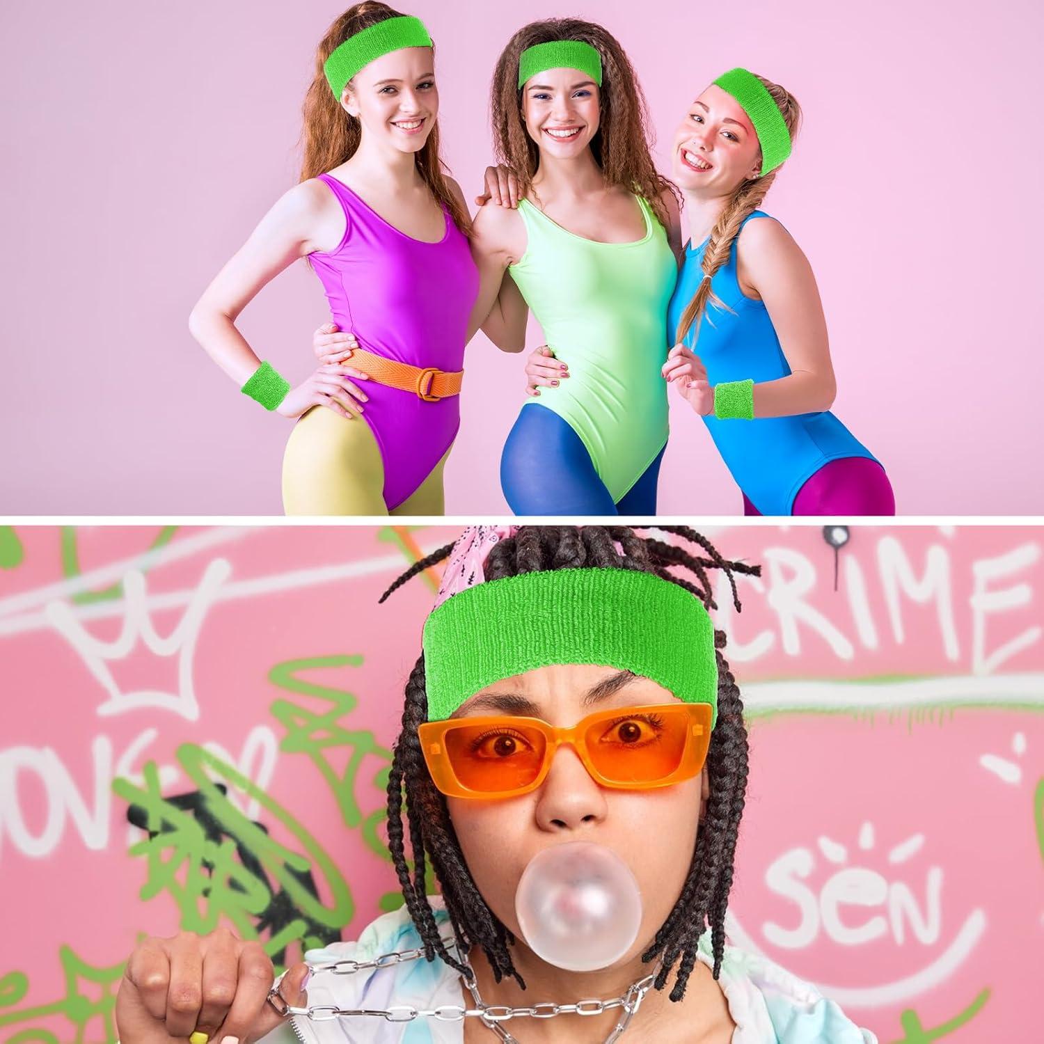 Set de Bandas para Sudor Neón EupHHonycs - 1 Diadema y 2 Muñequera