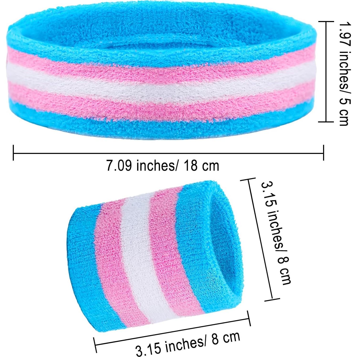 Conjunto de 3 Bandas para el Sudor Ronglry - Diadema y Muñequera LGBTQ