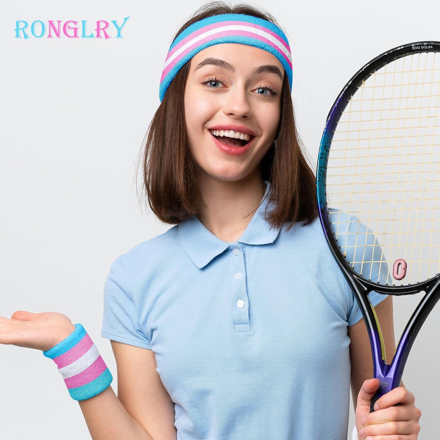 Conjunto de 3 Bandas para el Sudor Ronglry - Diadema y Muñequera LGBTQ