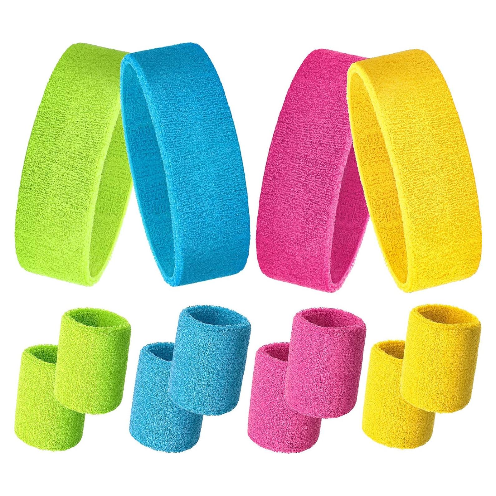Juego de 12 Muñequera y Diademas Neón Bememo para Deportes