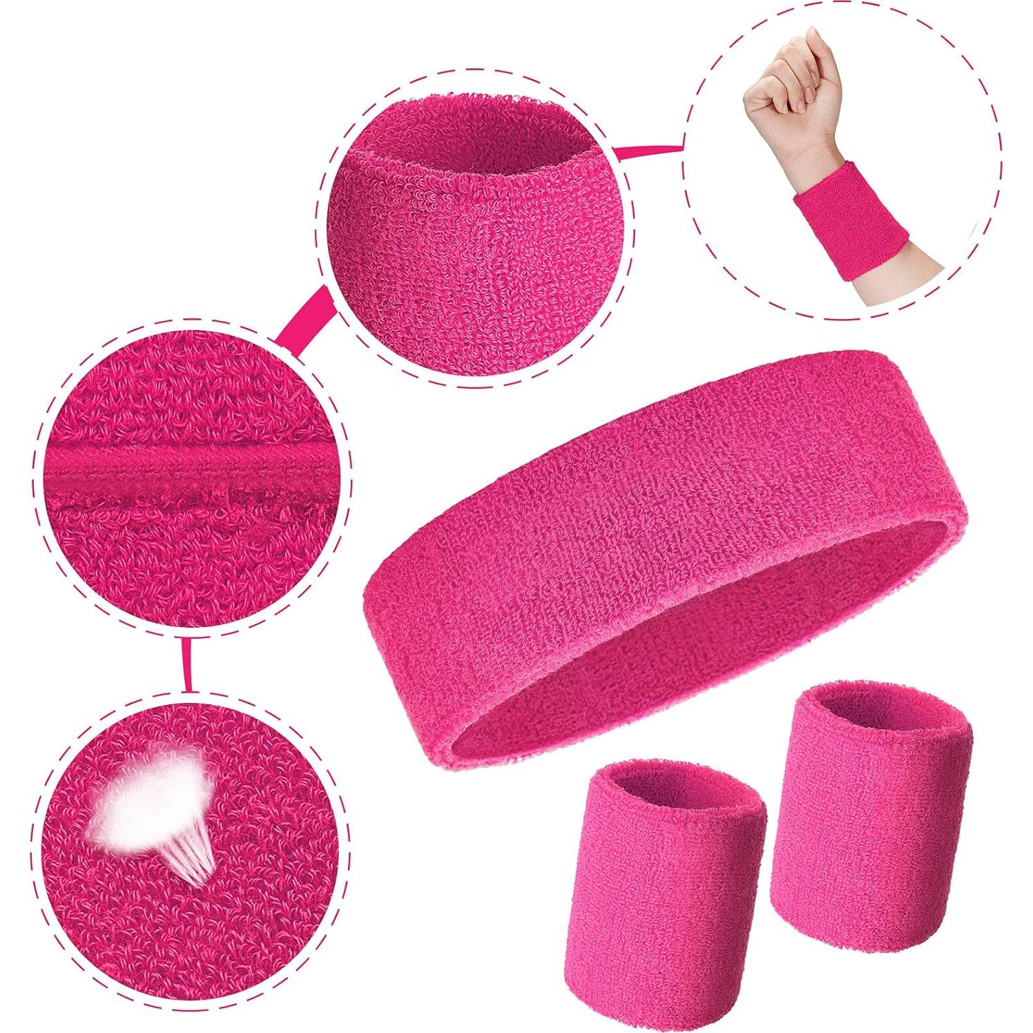 Juego de 12 Muñequera y Diademas Neón Bememo para Deportes