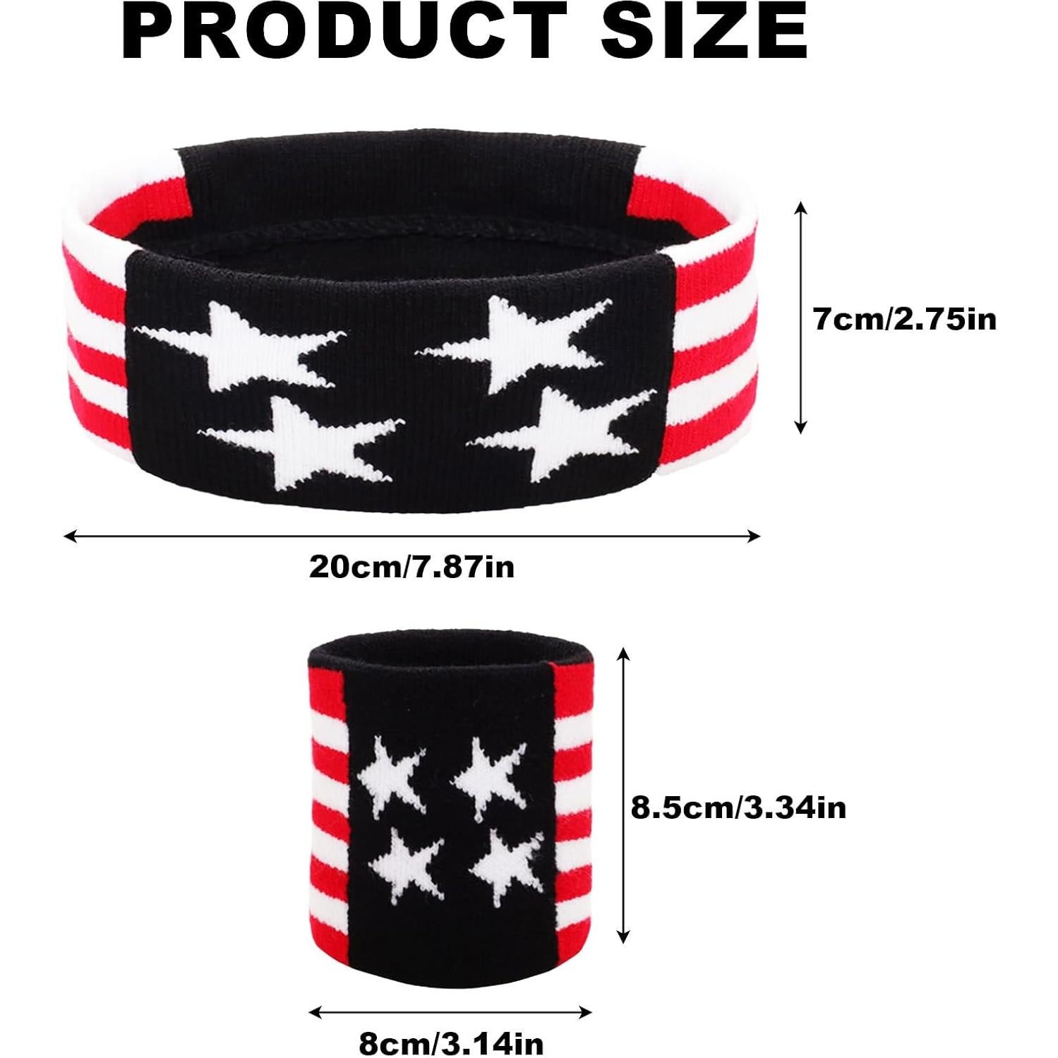 Juego de Bandas para el Sudor Sdfvsdg - 4 Piezas Bandera Americana