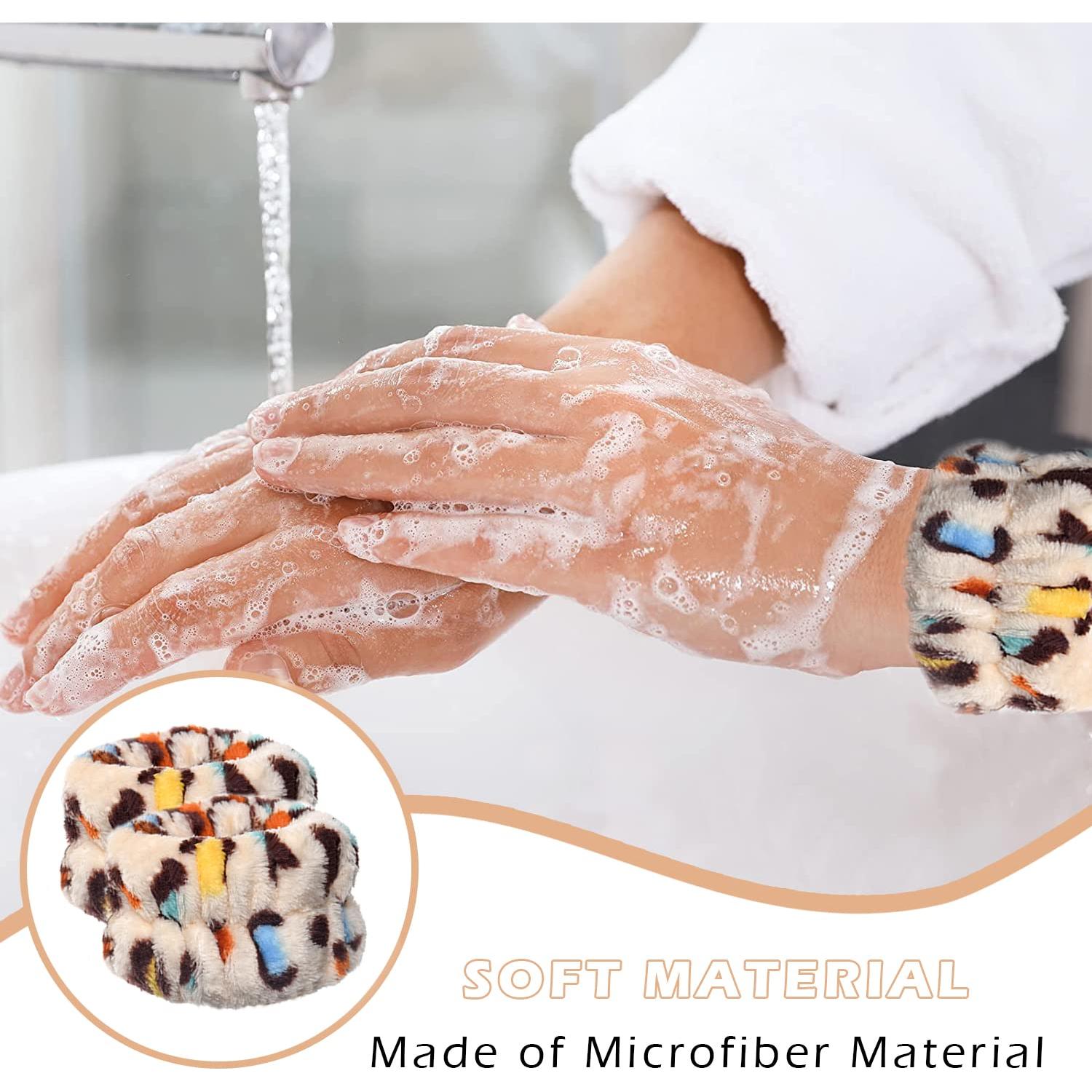 Muñequera de Lavado de Cara JANFUN 8PCS Microfibra Leopardo