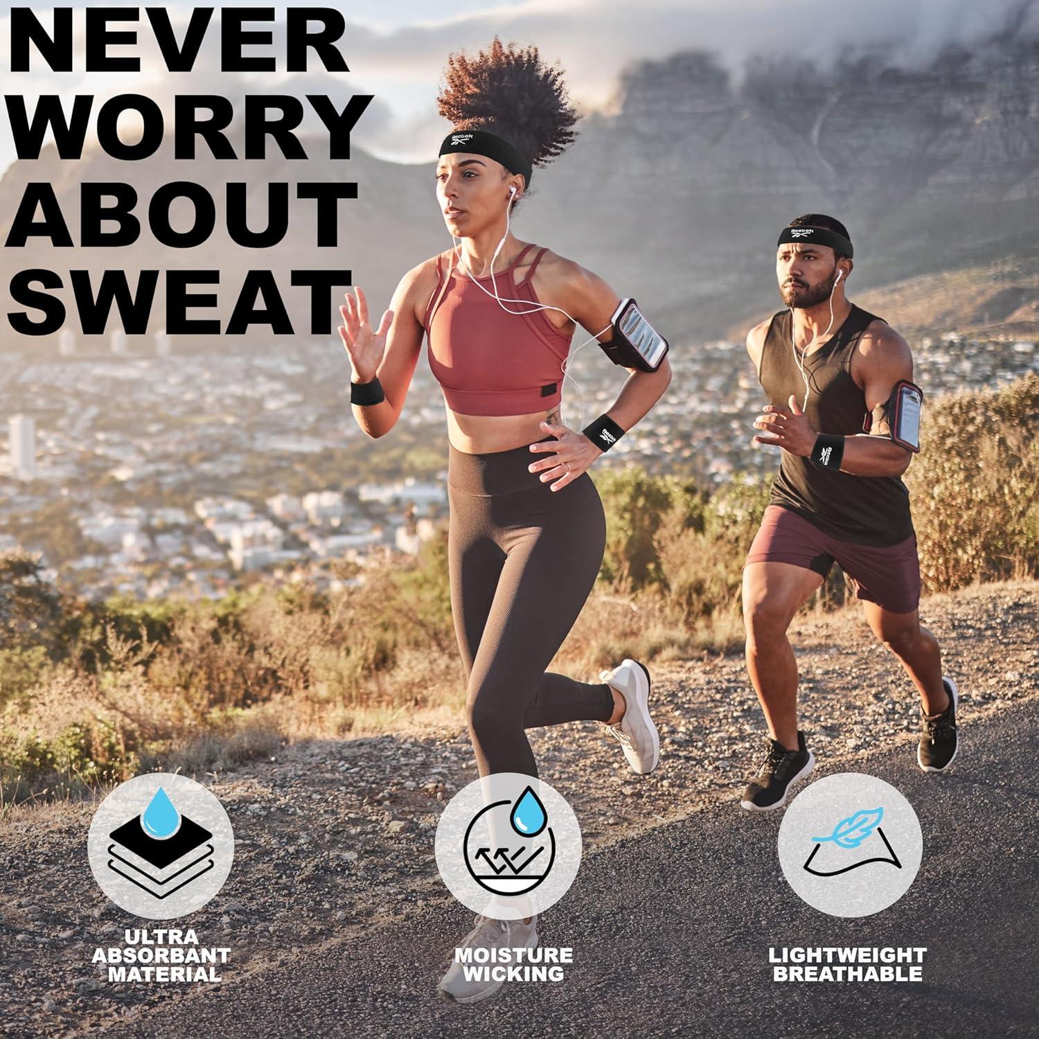 Conjunto de 3 bandas de sudor Reebok - Cinta y muñequeras