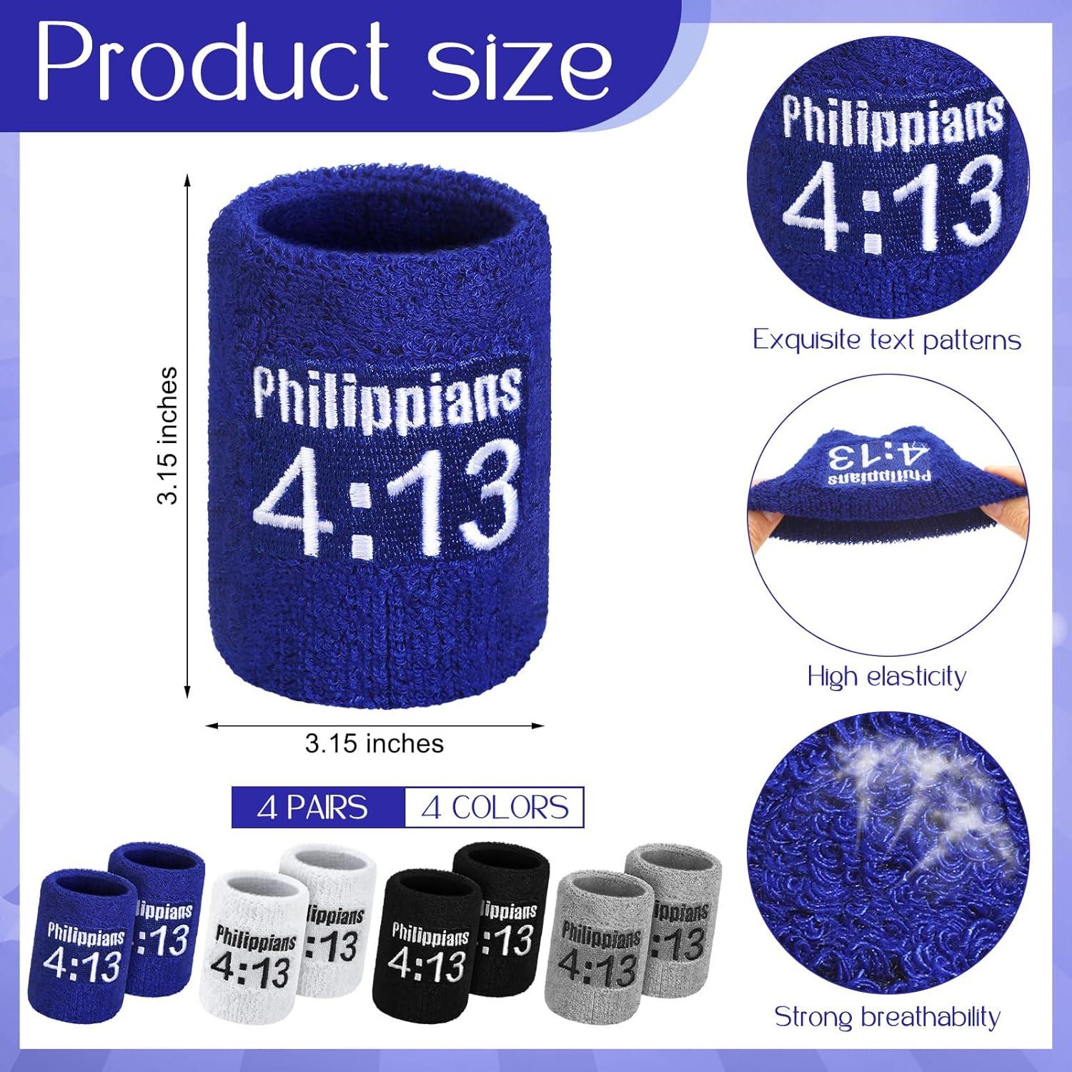 Pulseras de Fe Soulchen 4 Pares Filipenses 4:13 Unisex