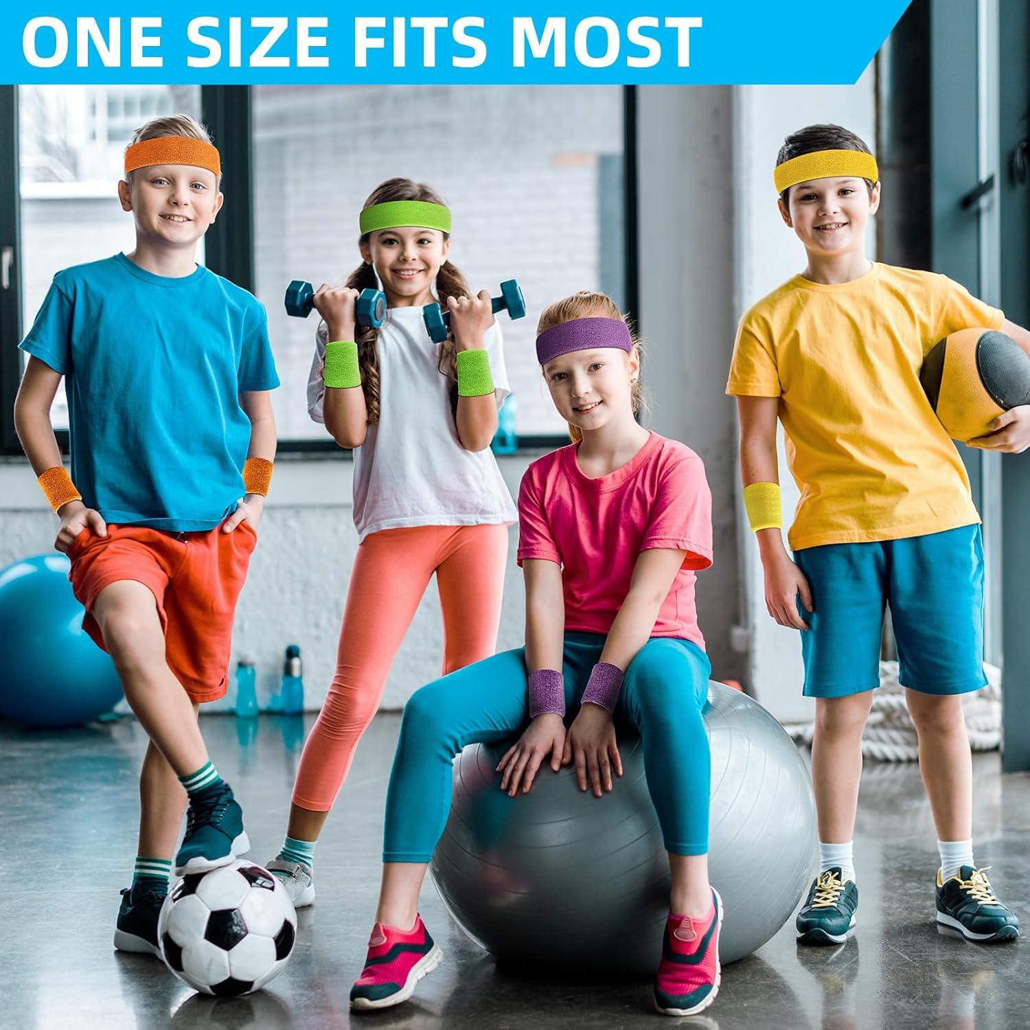 Juego de 18 Piezas Muñequera y Diadema Jueerun Rayas Amarillas