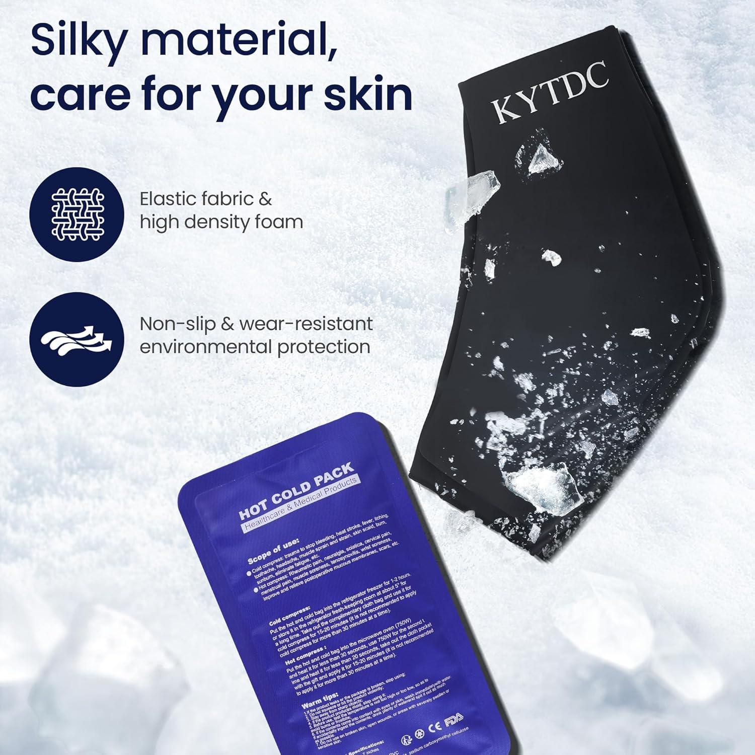 Funda de Hielo para Tobillo KYTDC Grande Negra Reutilizable