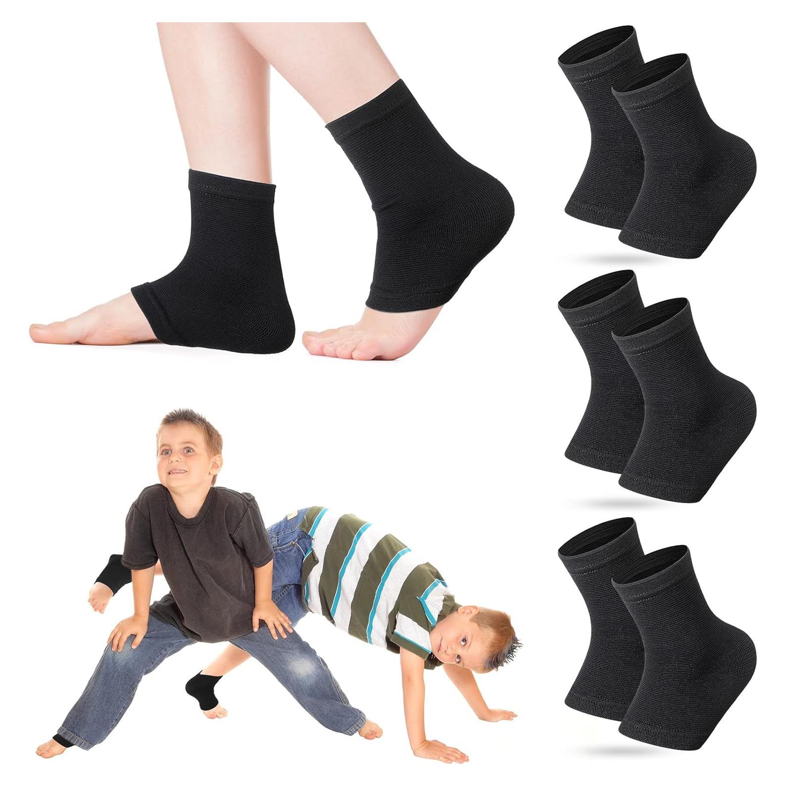 Mangas de Compresión para Tobillo Tarpop Niños 3 Pares Negro