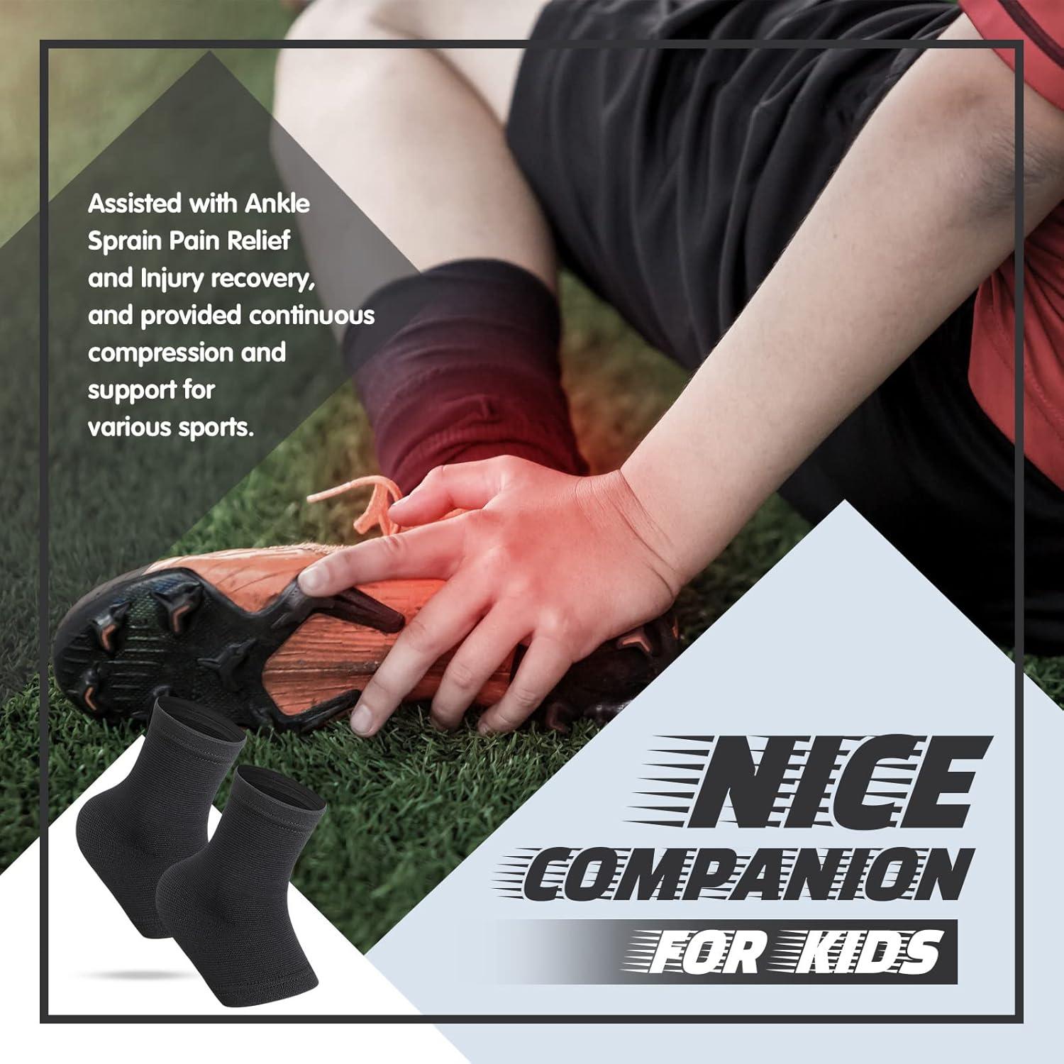 Mangas de Compresión para Tobillo Tarpop Niños 3 Pares Negro