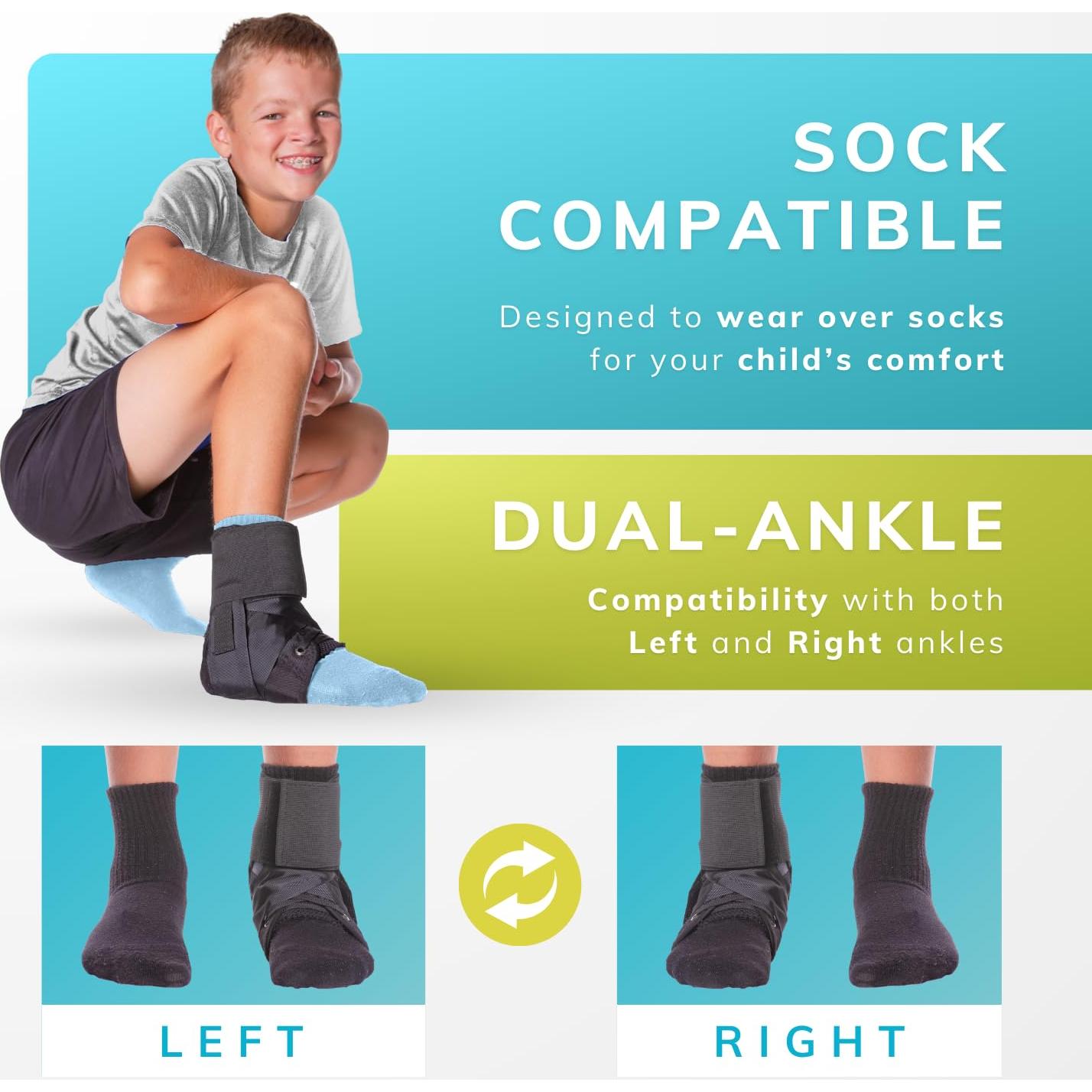 Faja de Tobillo BraceAbility para Niños - Soporte Figura 8 XS