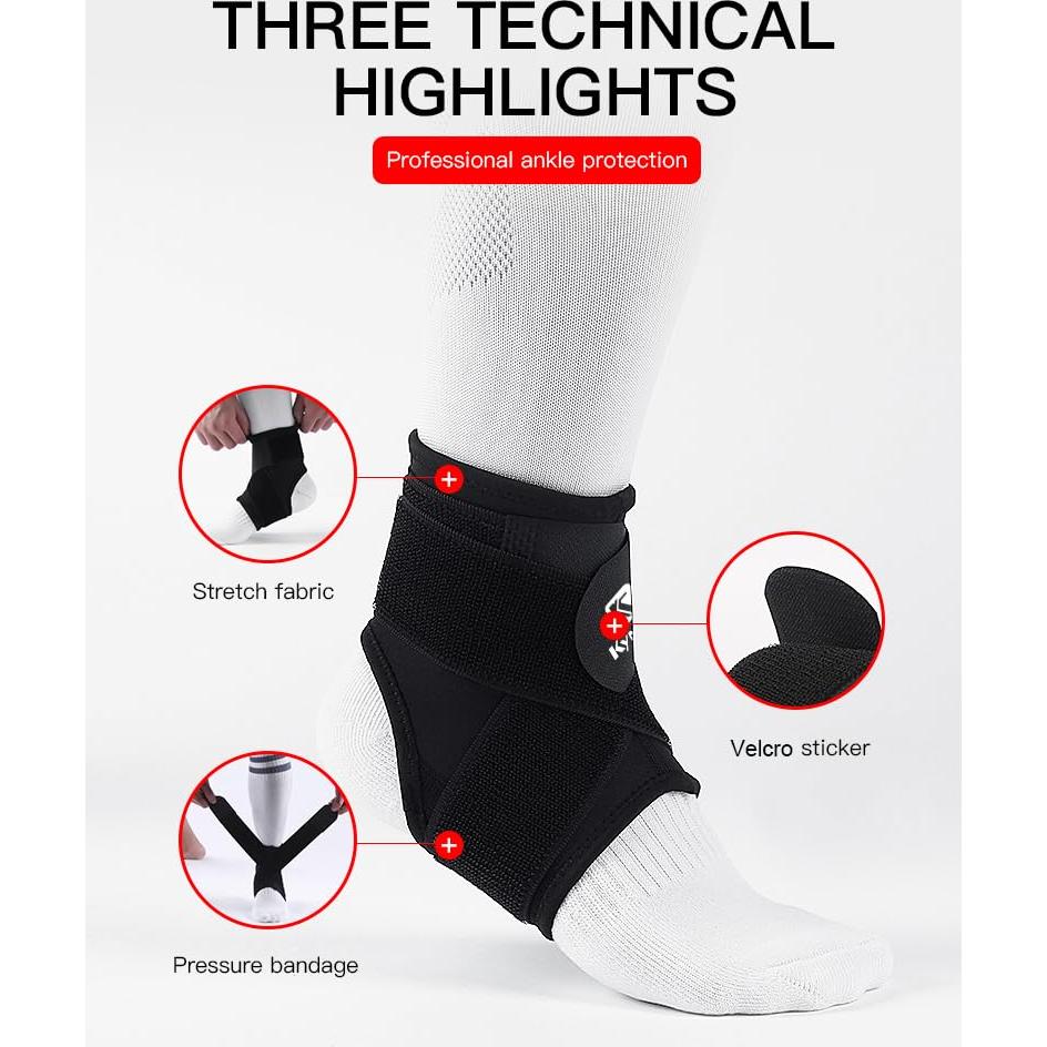 Férula de Tobillo SUJAYU Compresión Ajustable Negro Grande