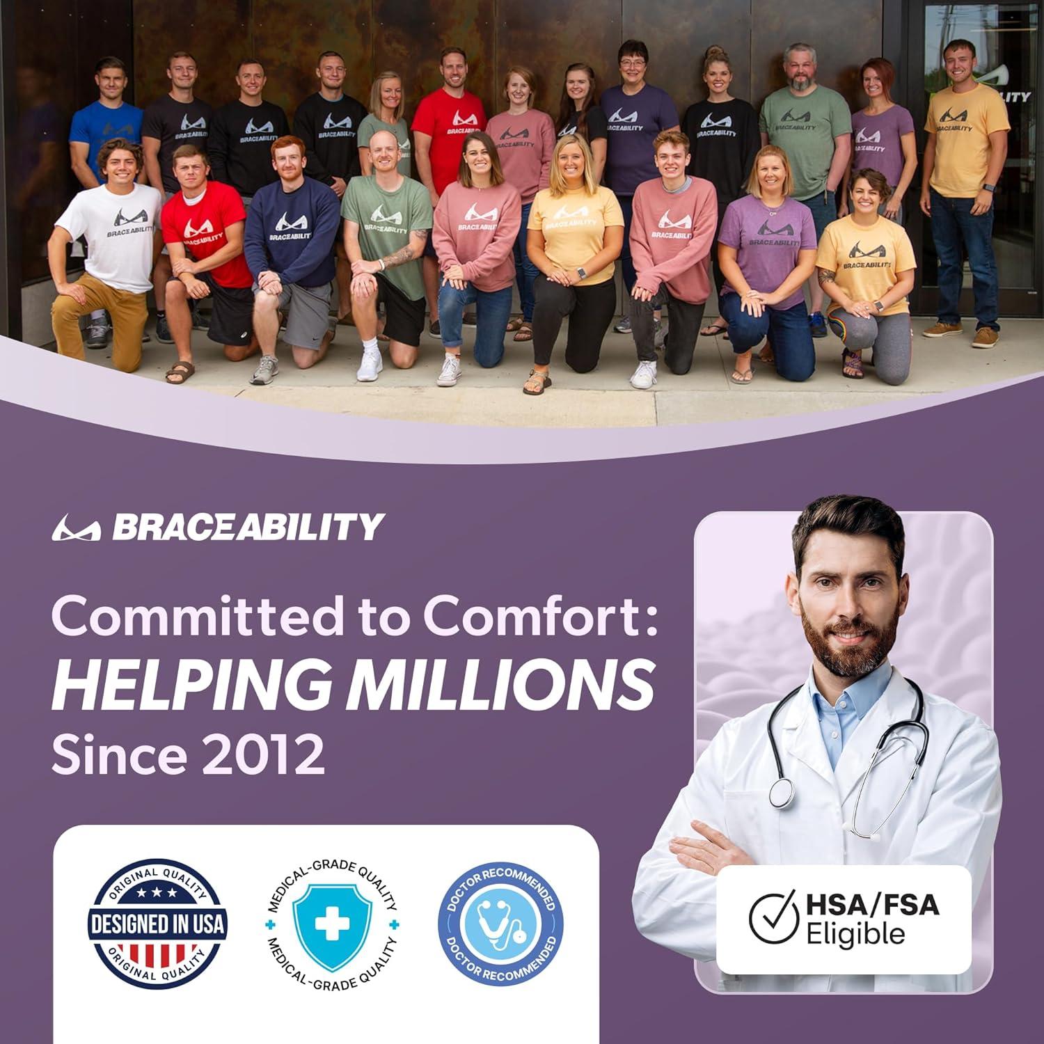 Manga de Compresión para Tobillo BraceAbility Negro S/M