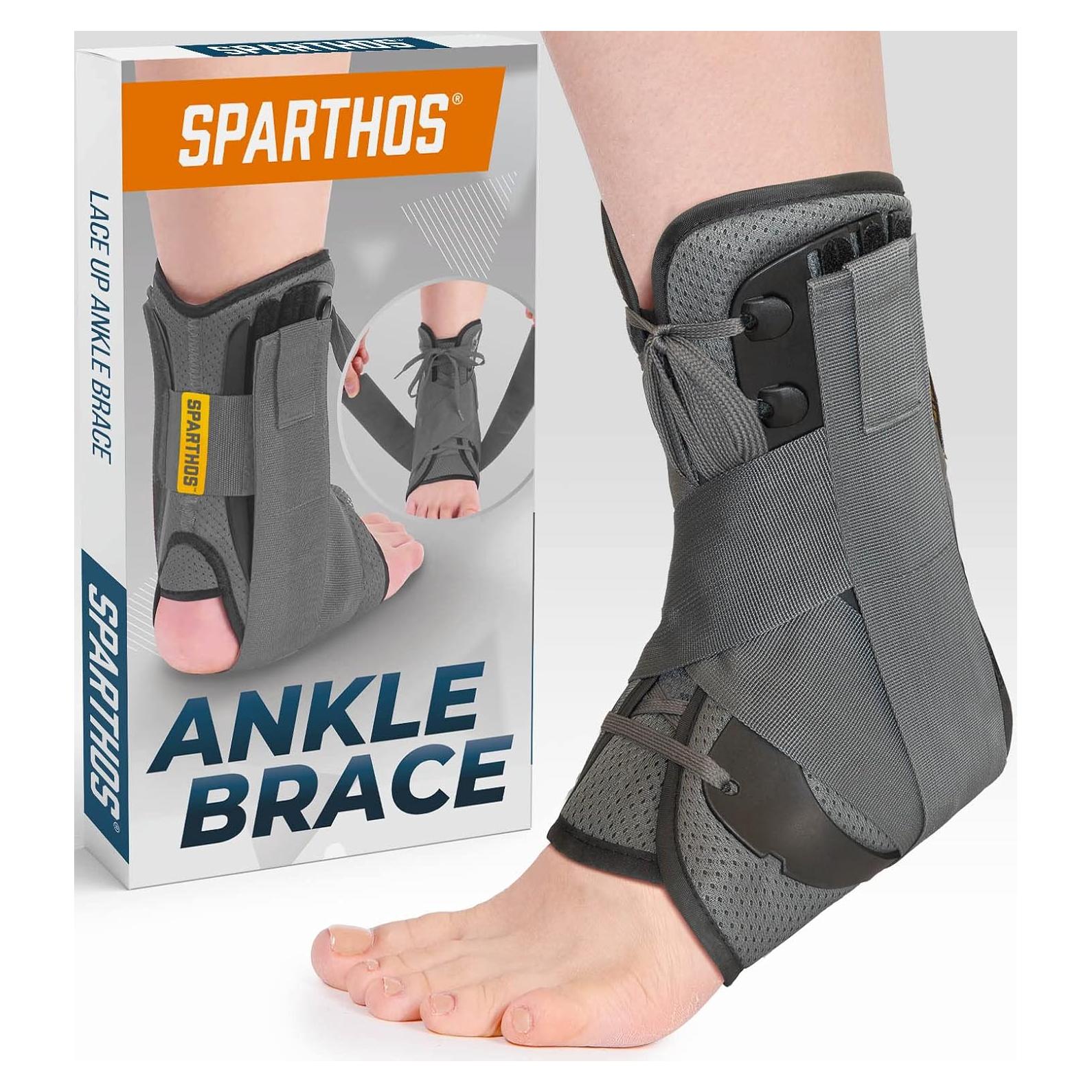 Férula de Tobillo Sparthos Ajustable - Soporte para Lesiones - Gris Grande