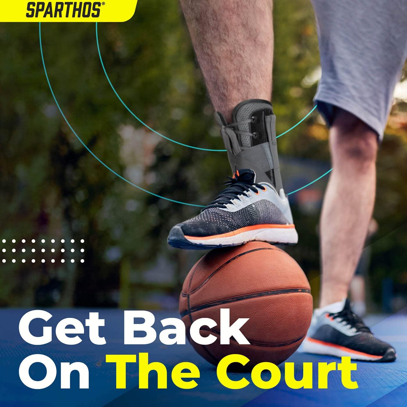 Férula de Tobillo Sparthos Ajustable - Soporte para Lesiones - Gris Grande