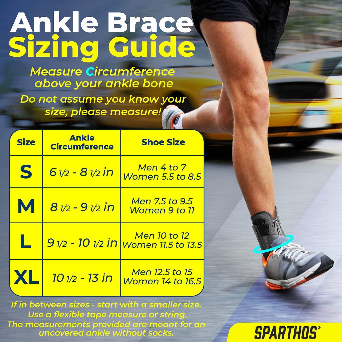 Férula de Tobillo Sparthos Ajustable - Soporte para Lesiones - Gris Grande