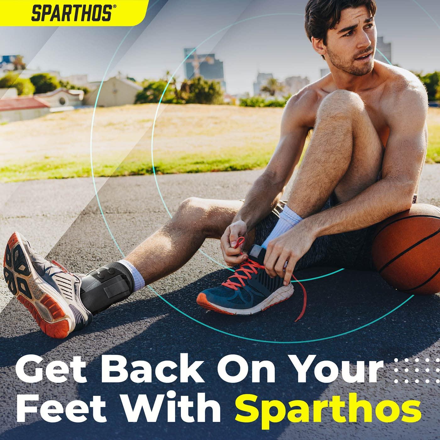 Férula de Tobillo Sparthos Ajustable - Soporte para Lesiones - Gris Grande