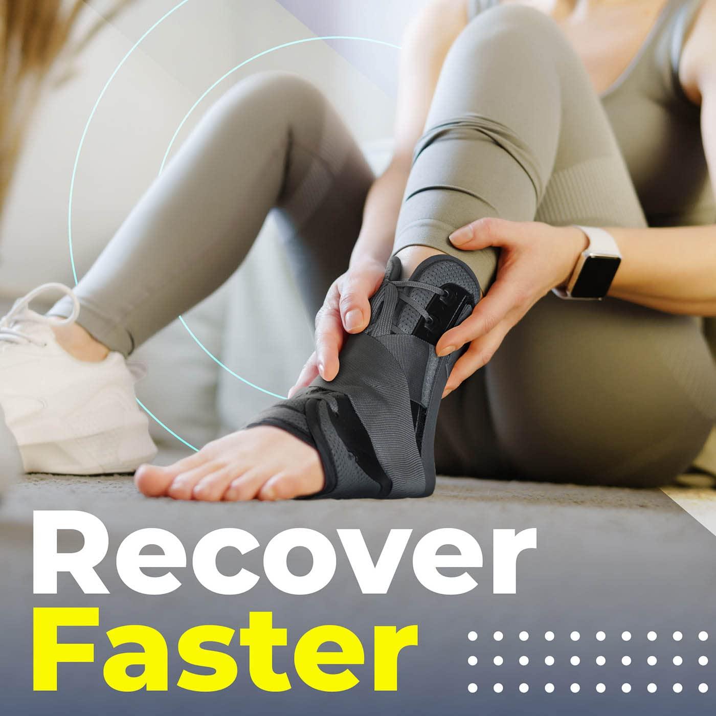 Férula de Tobillo Sparthos Ajustable - Soporte para Lesiones - Gris Grande