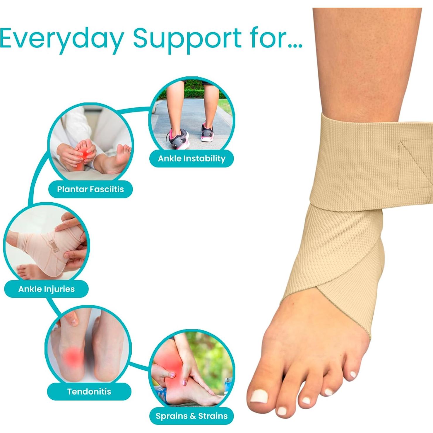 Faja de Tobillo Vive - Soporte Compresivo Beige (2 Piezas)