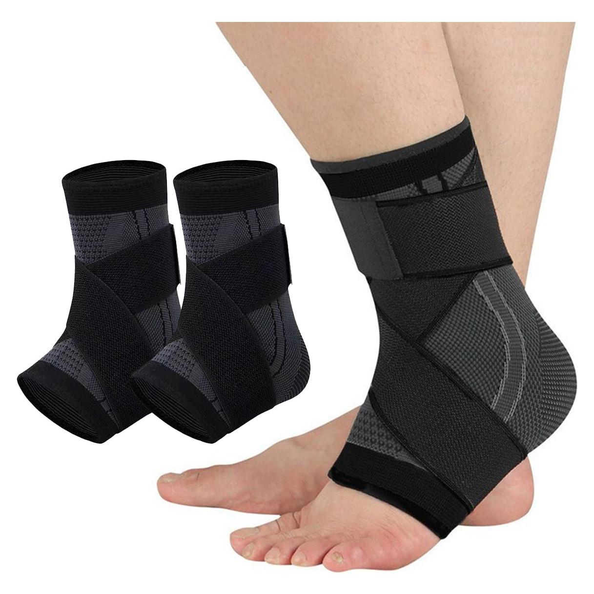 Faja de Compresión para Tobillo SUJAYU - Soporte Ajustable Grande Negro