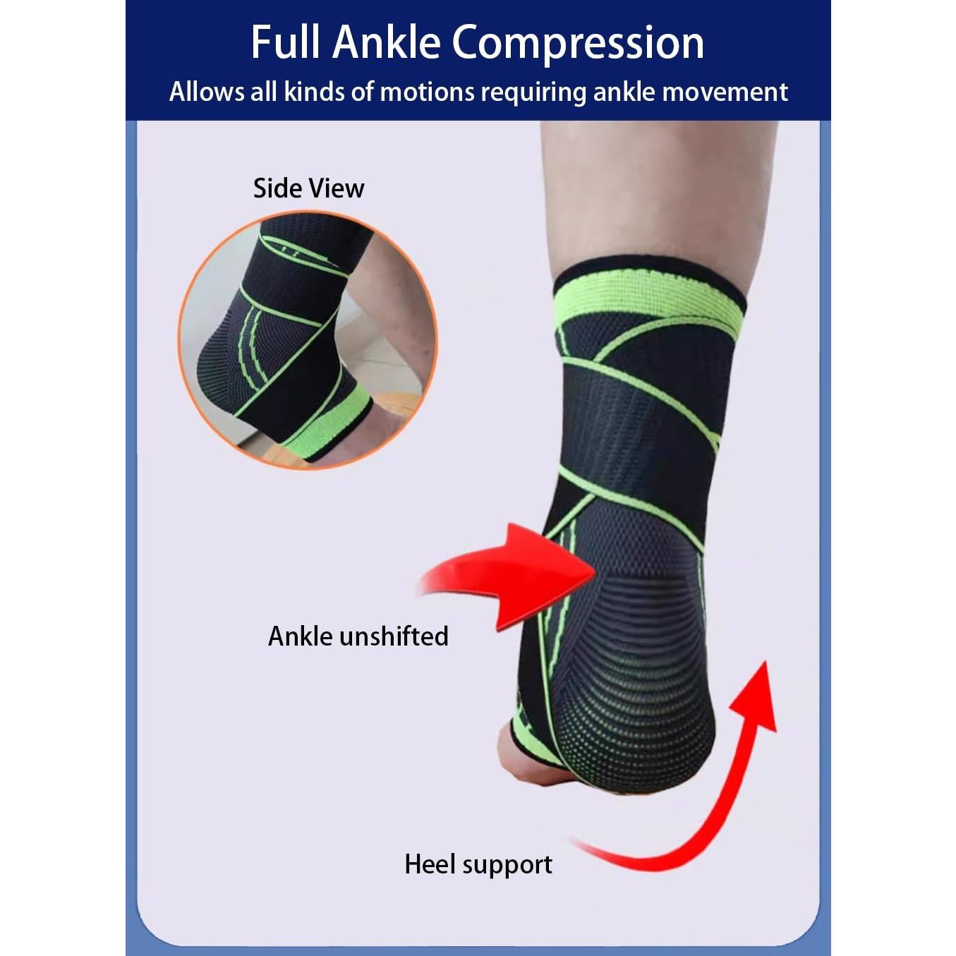 Faja de Compresión para Tobillo SUJAYU - Soporte Ajustable Grande Negro