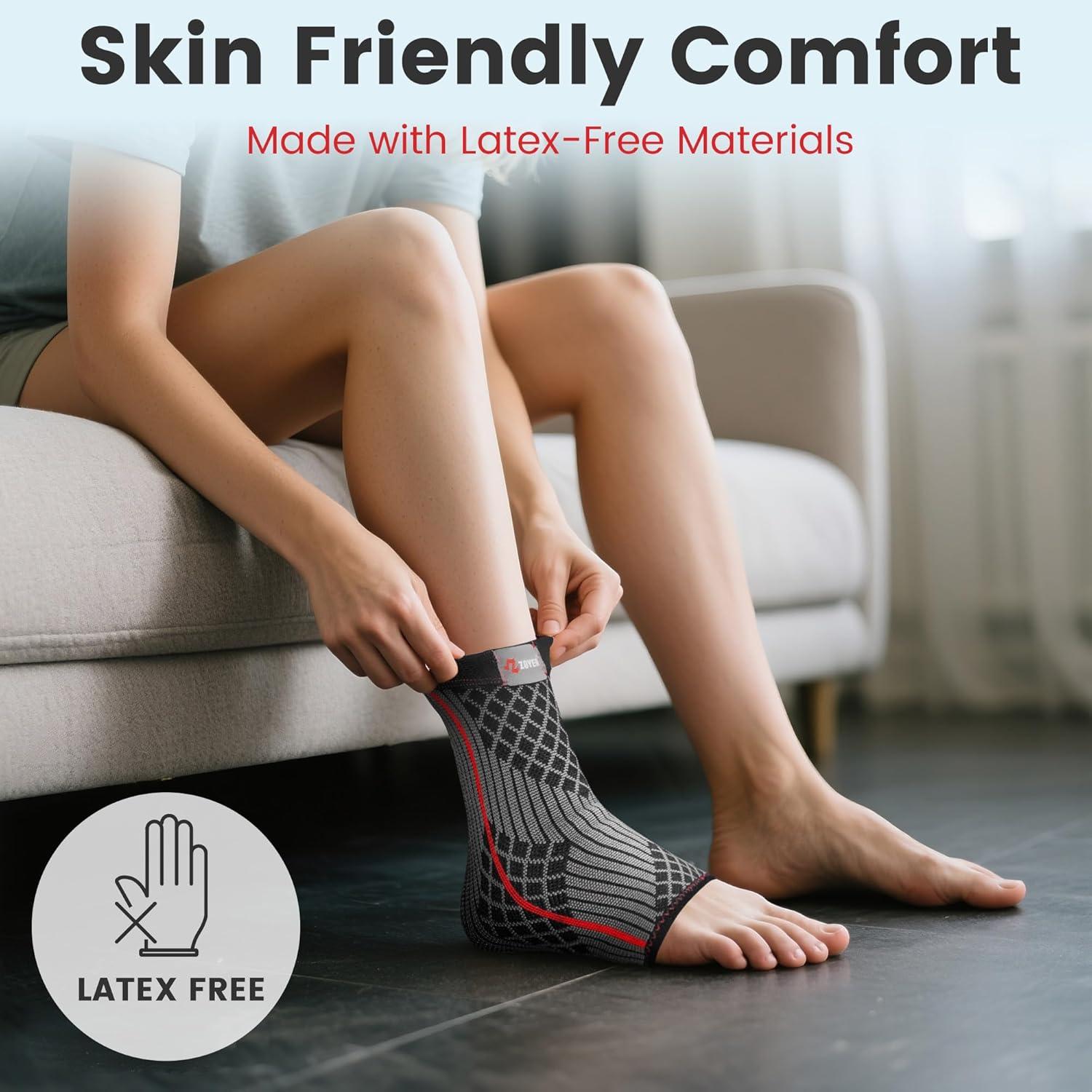 Mangas de Compresión para Tobillo ZOYER - 2 Unidades, Grande