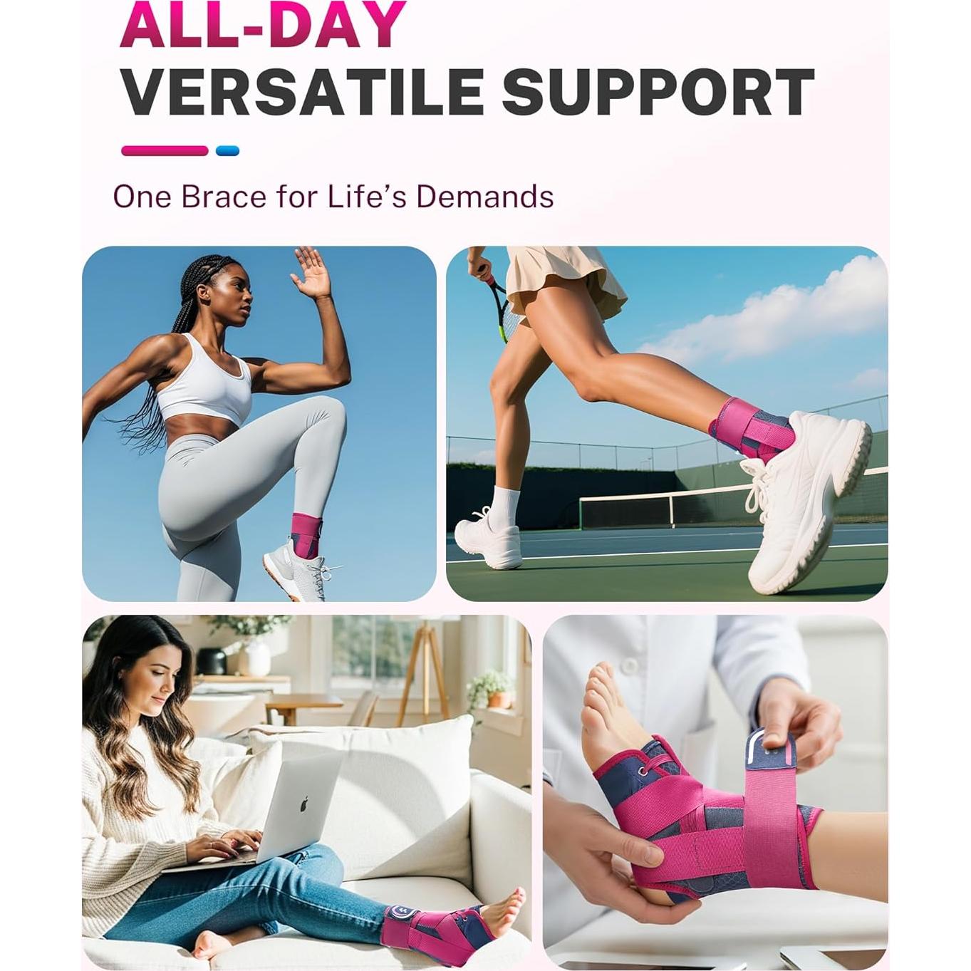 Férula para Tobillo Fitomo M Rosa Ajustable para Tendinitis