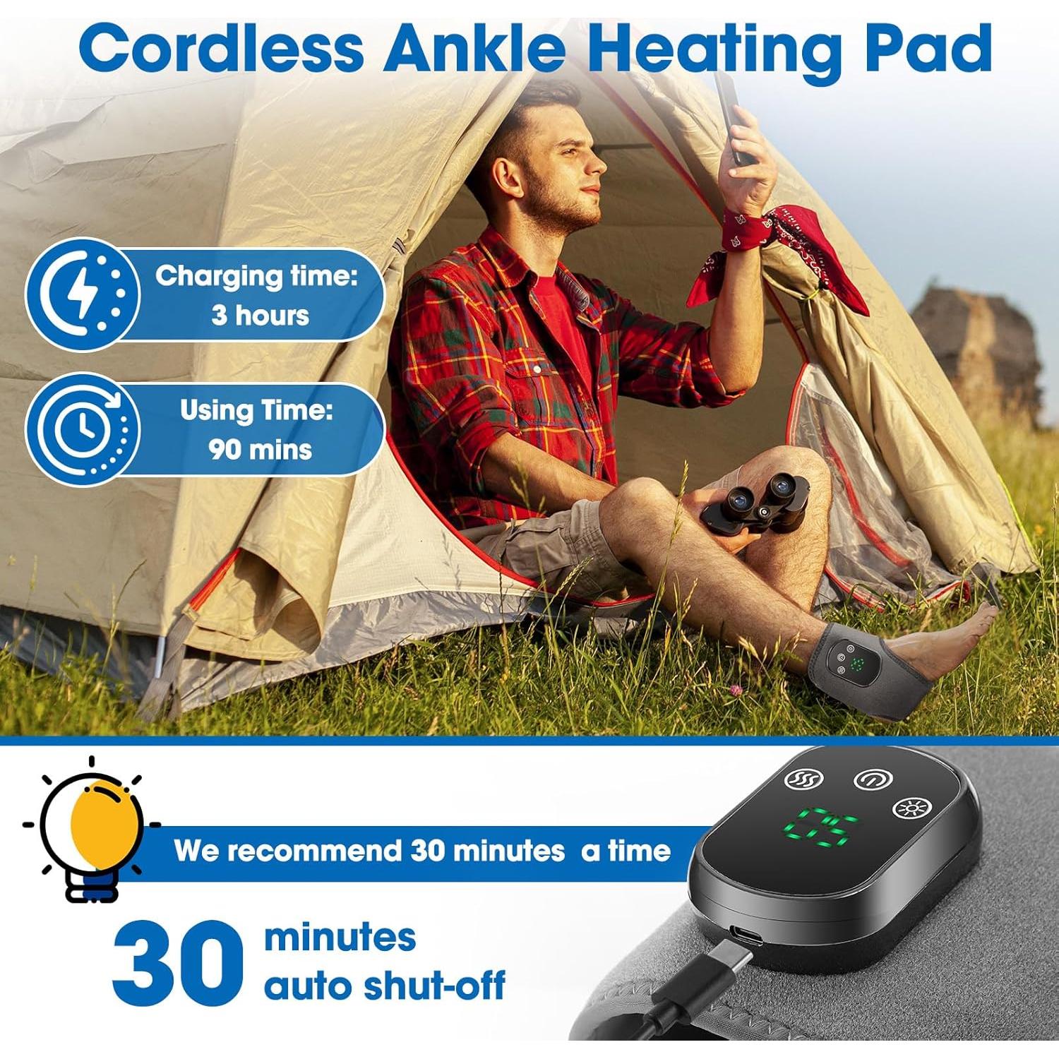 Almohadilla Calentadora para Tobillo MOAJAZA, Masaje y Calor