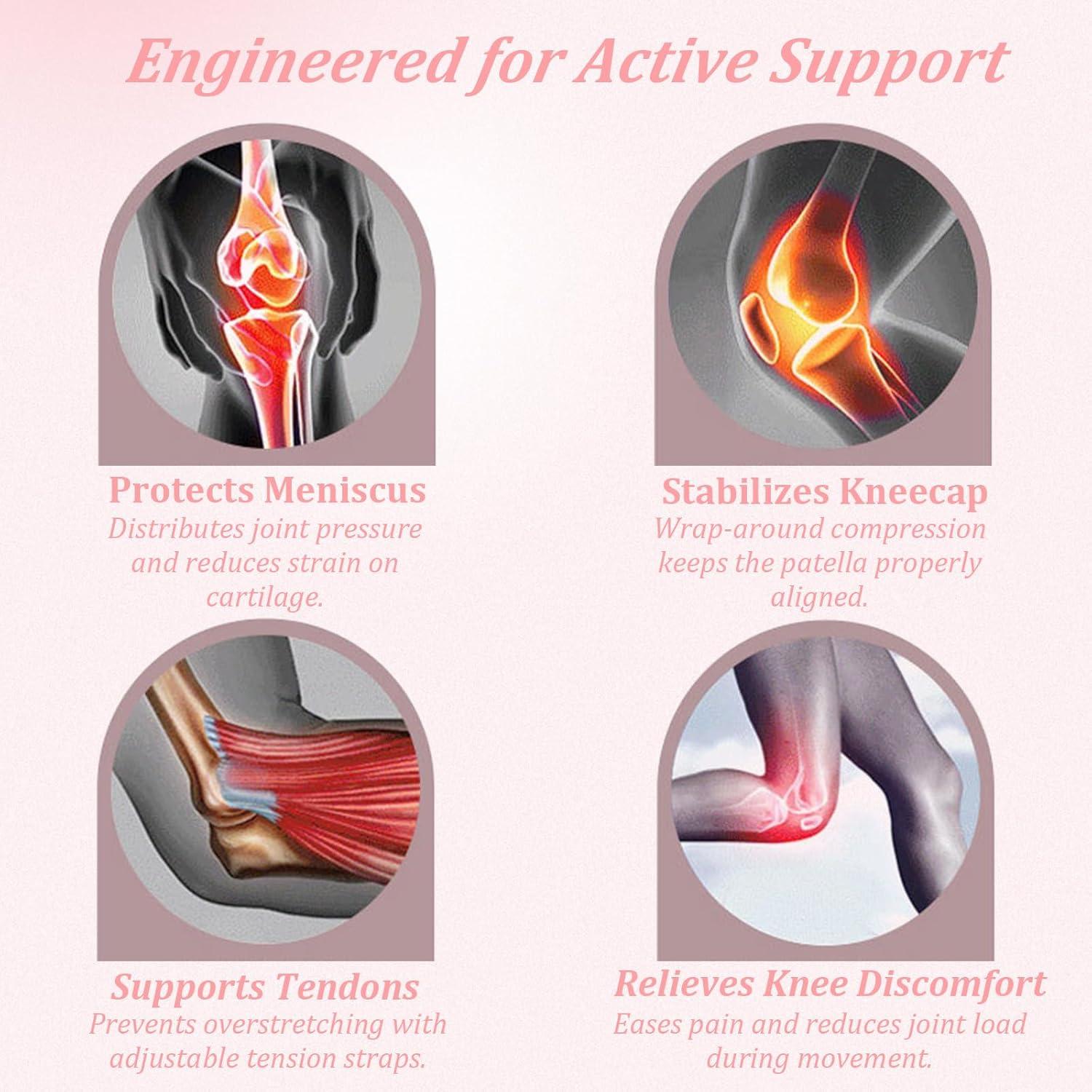 Paquete de 2 correas para rodilla patelar huoflame - Alivio dolor