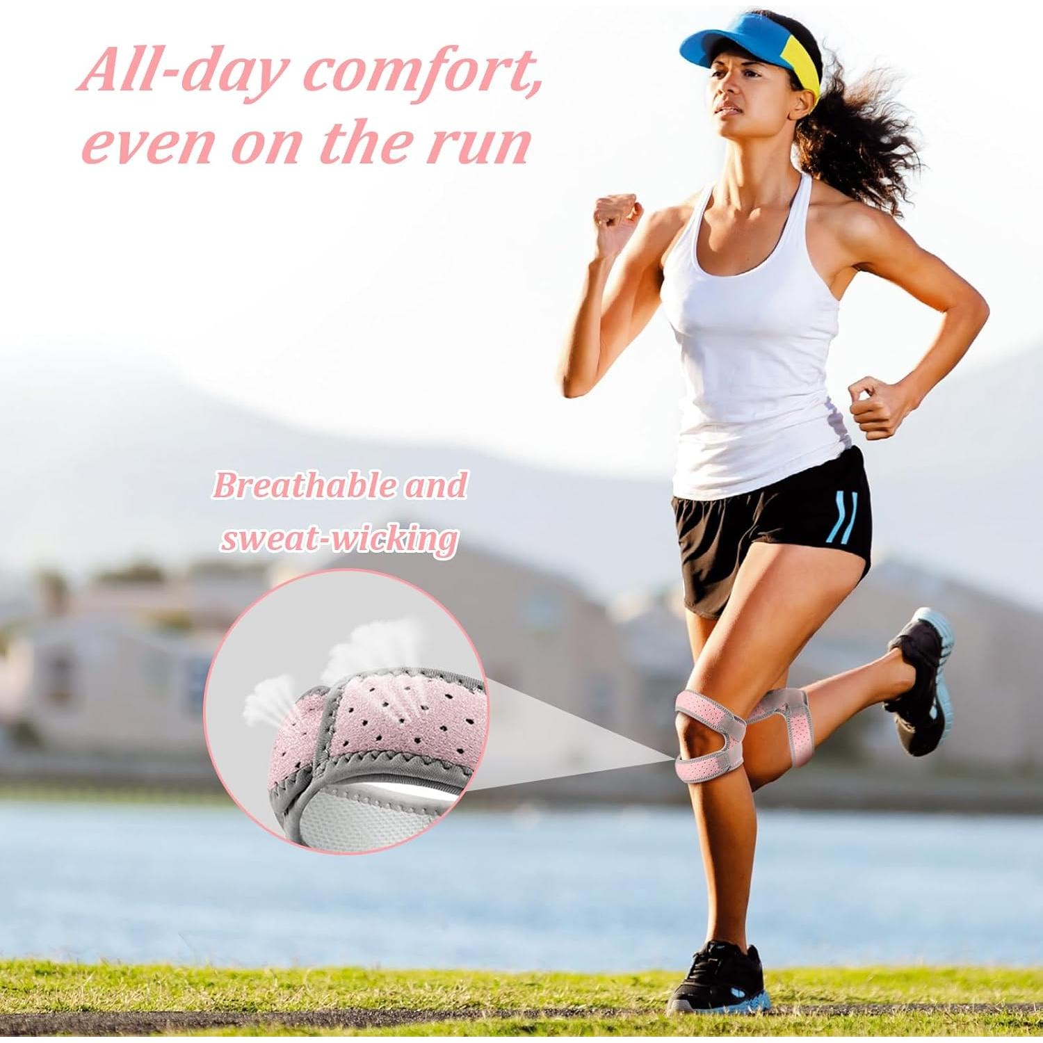 Paquete de 2 correas para rodilla patelar huoflame - Alivio dolor