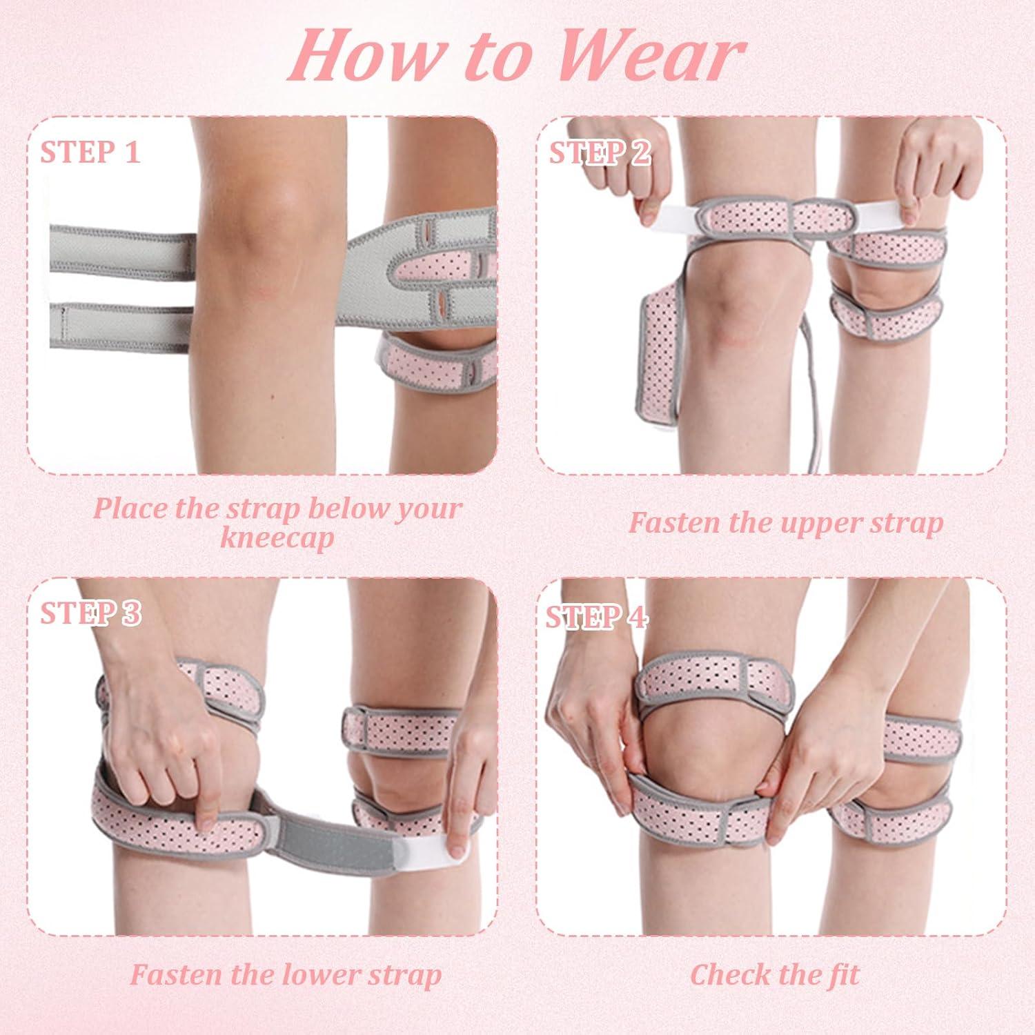 Paquete de 2 correas para rodilla patelar huoflame - Alivio dolor