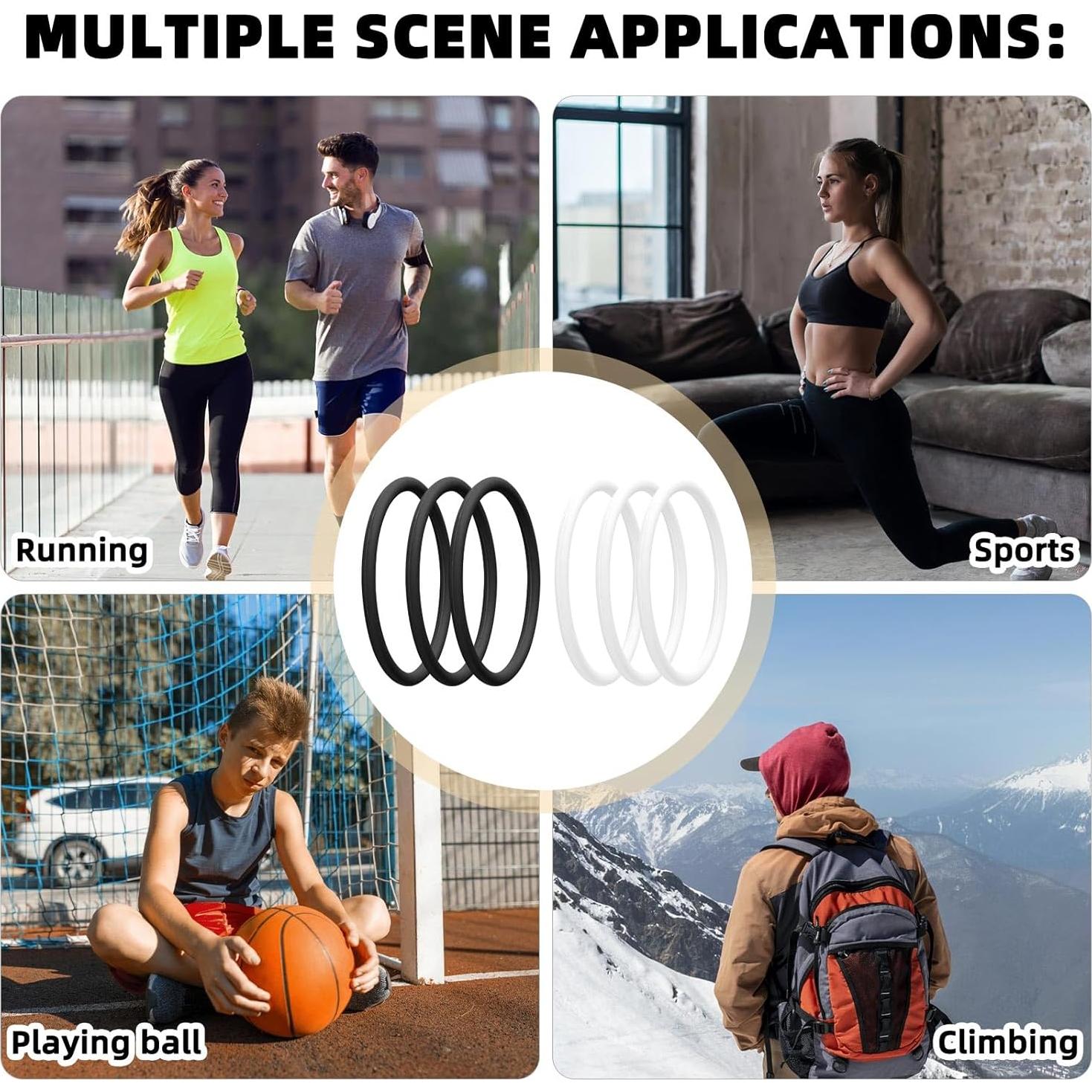 6 Soportes de Tendón Patelar Lyreh - Banda Silicona 7.5cm