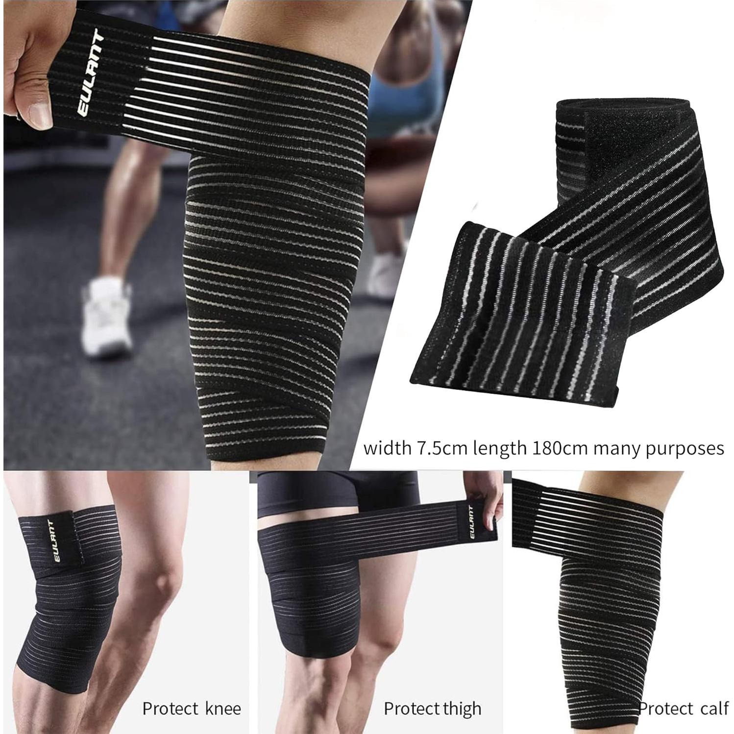 Vendaje de Compresión EULANT para Rodilla 180cm Negro