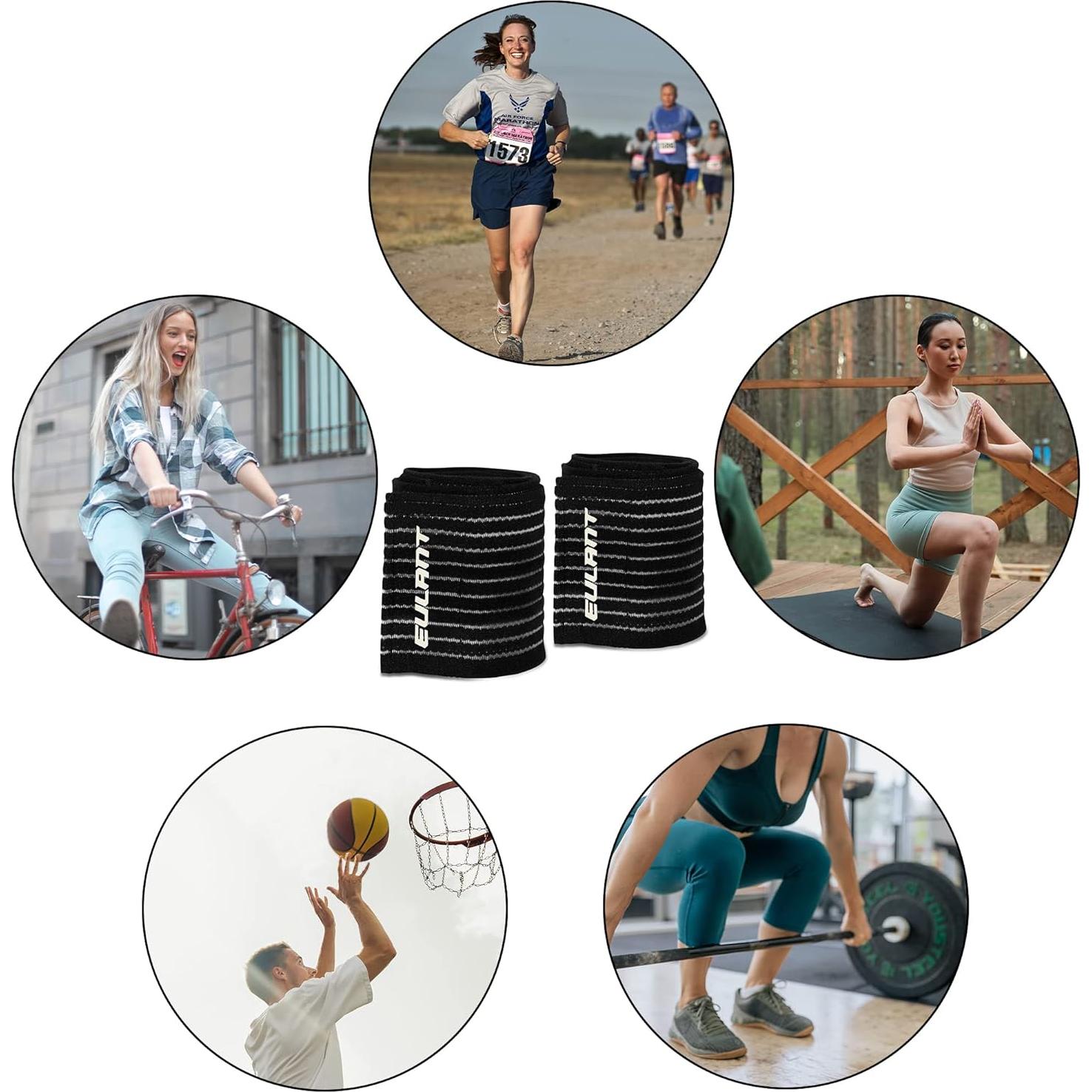 Vendaje de Compresión EULANT para Rodilla 180cm Negro