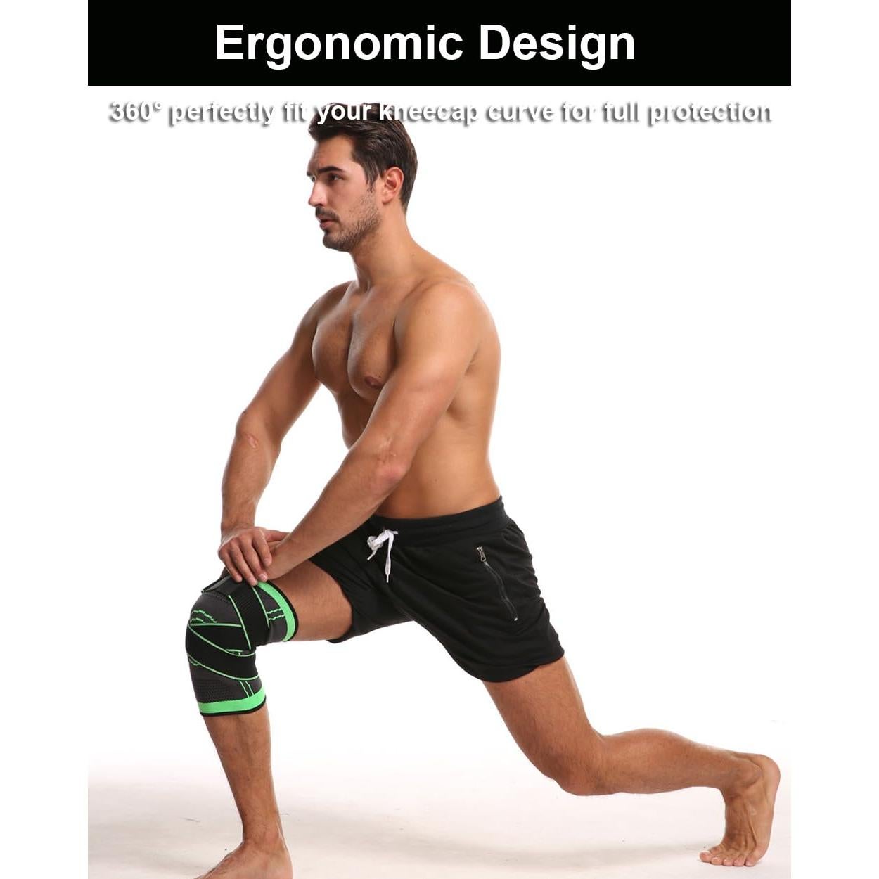 Fajas de Compresión para Rodilla SUJAYU - Paquete de 2, Mediano, Negro