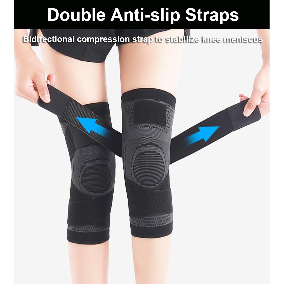 Fajas de Compresión para Rodilla SUJAYU - Paquete de 2, Mediano, Negro