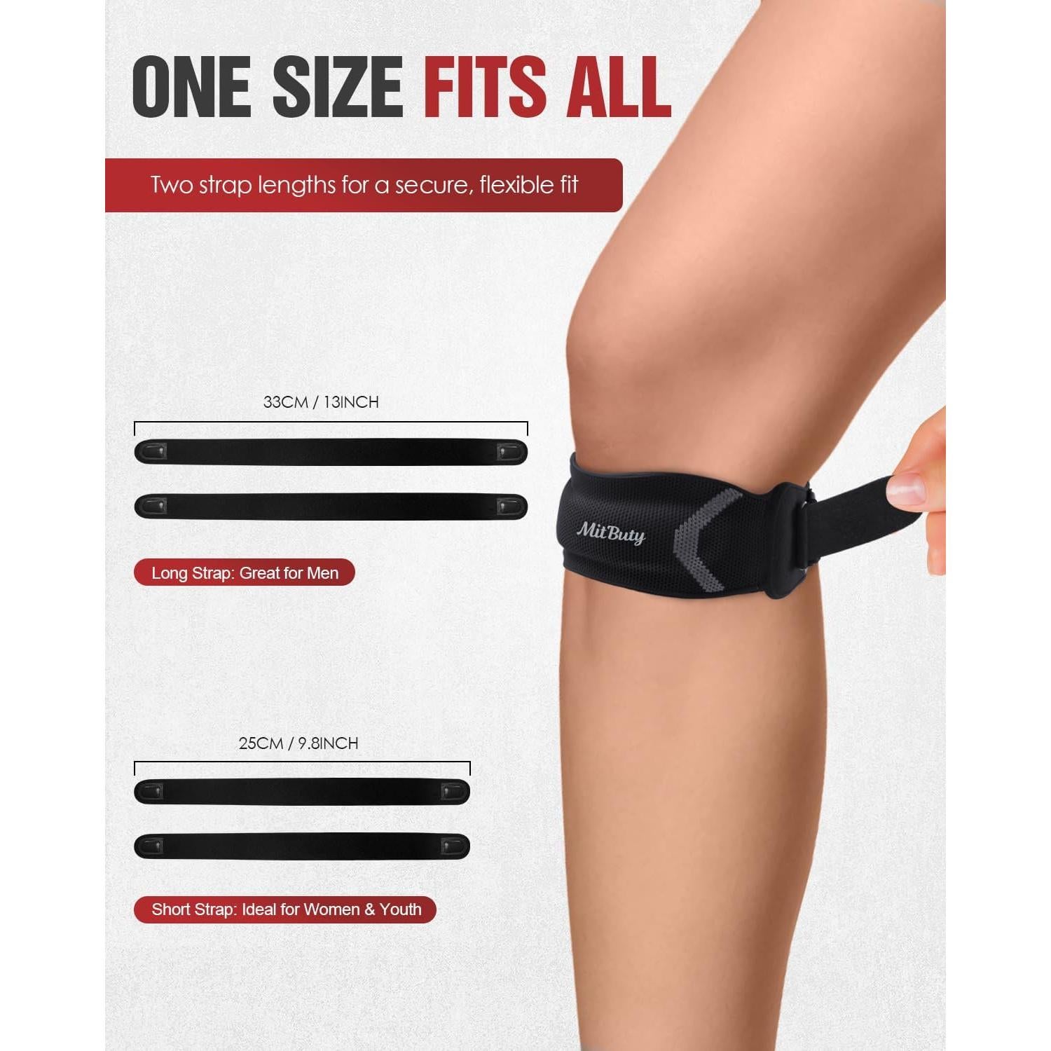 Correa de Soporte Patelar MITBUTY con Almohadilla de Silicona - Paquete de 2