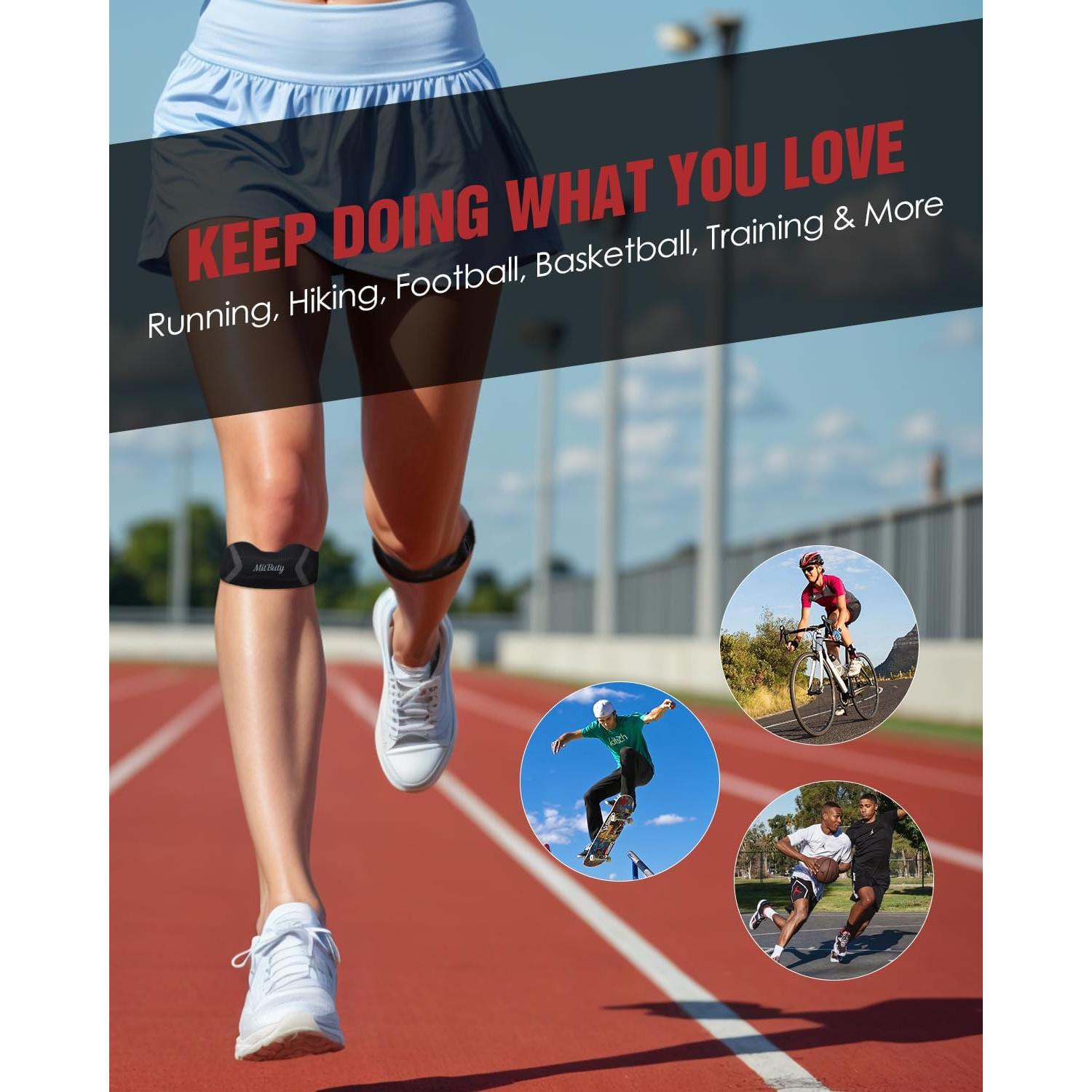 Correa de Soporte Patelar MITBUTY con Almohadilla de Silicona - Paquete de 2