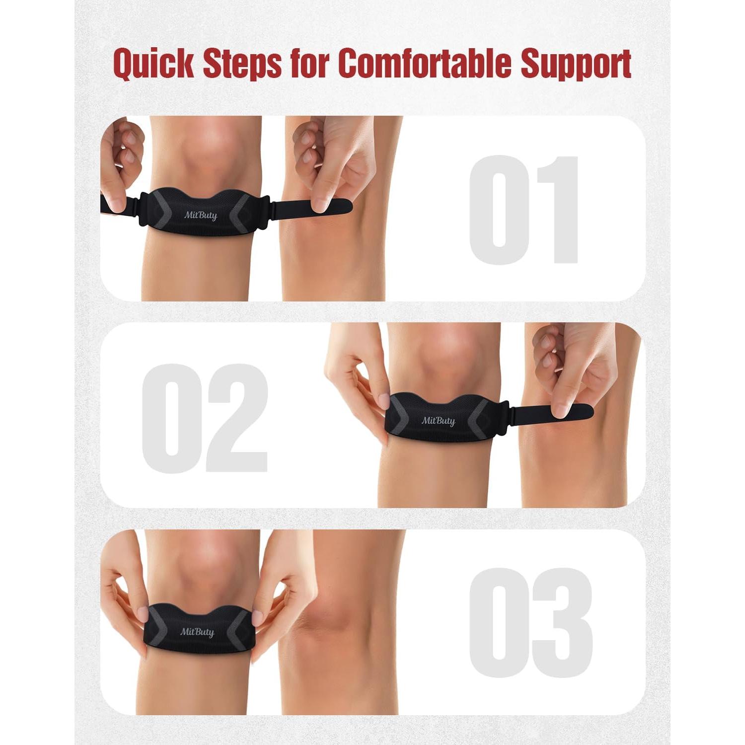 Correa de Soporte Patelar MITBUTY con Almohadilla de Silicona - Paquete de 2