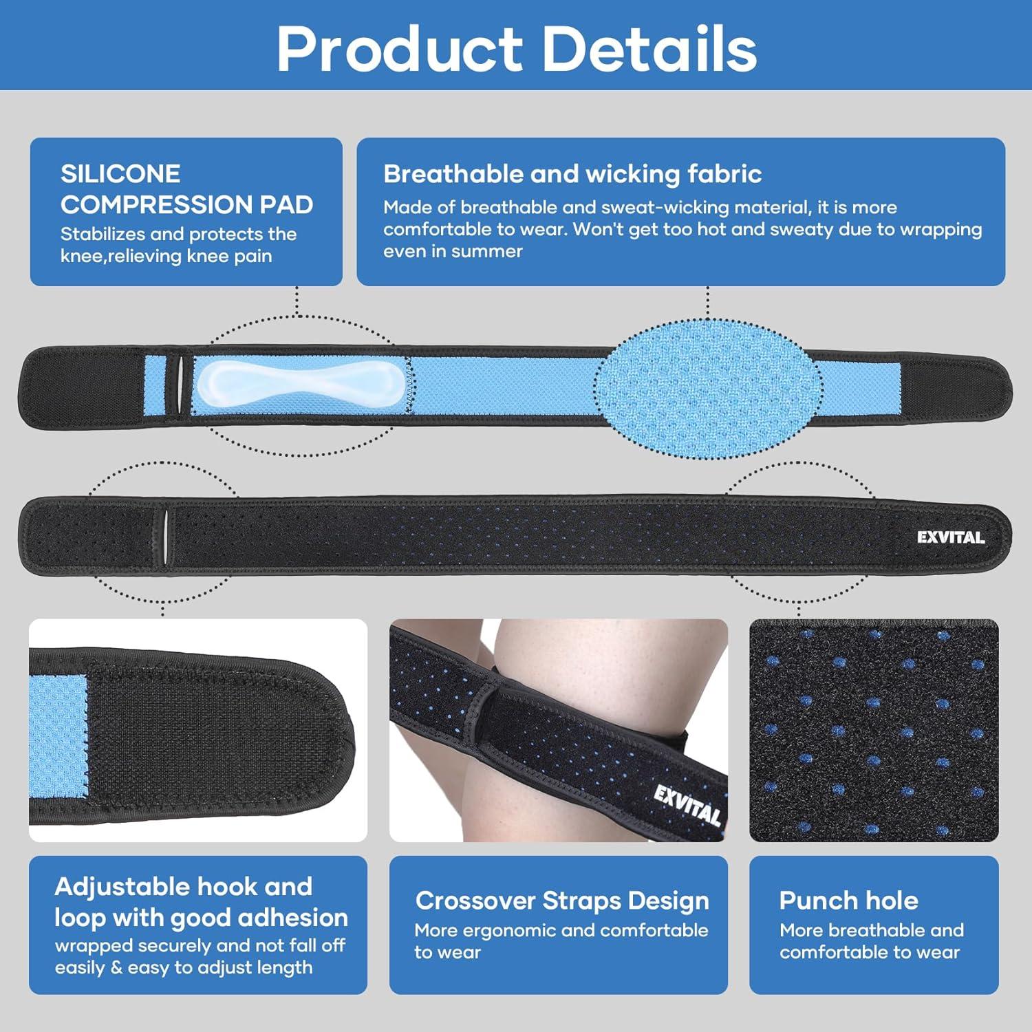 Faja Iliotibial EXVITAL Ajustable para Alivio del Síndrome ITB