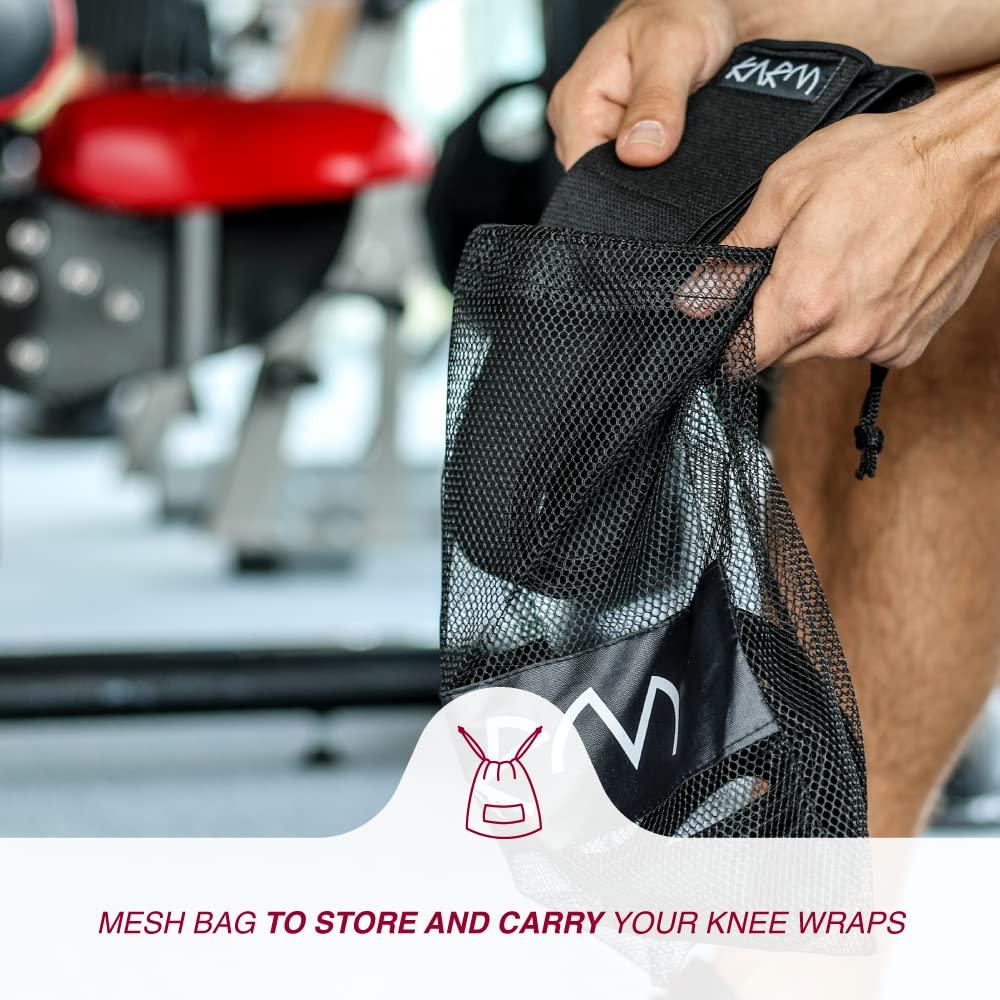 Fajas para Rodillas KARM 198 cm - Soporte Powerlifting Negro