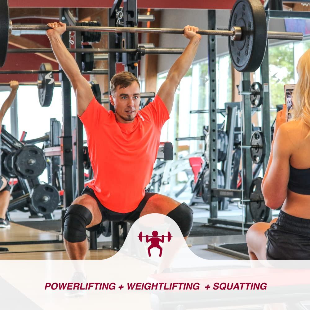 Fajas para Rodillas KARM 198 cm - Soporte Powerlifting Negro