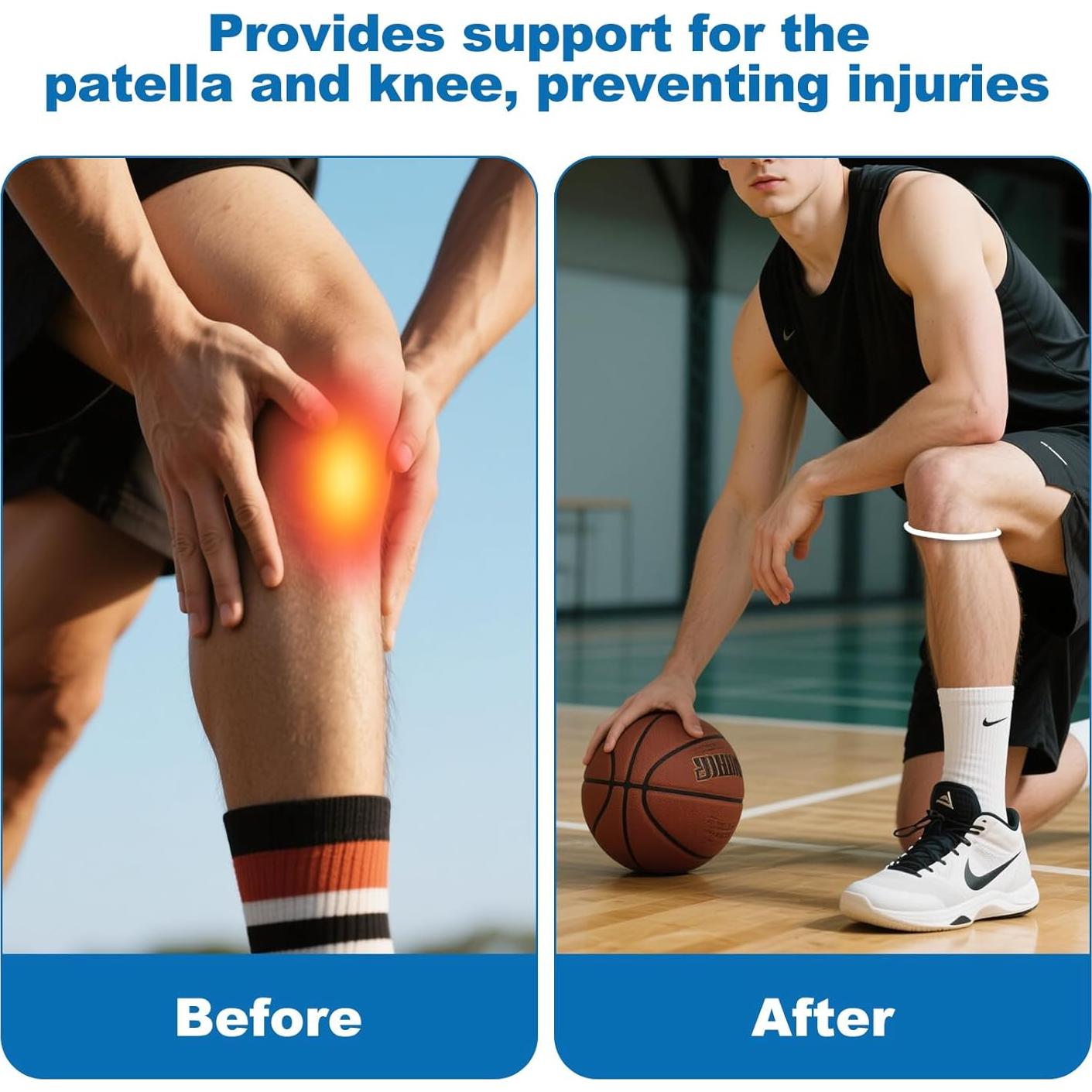 Correa de Soporte Patelar Clebay - Alivio Dolor Rodilla - 2 Unidades Blanco