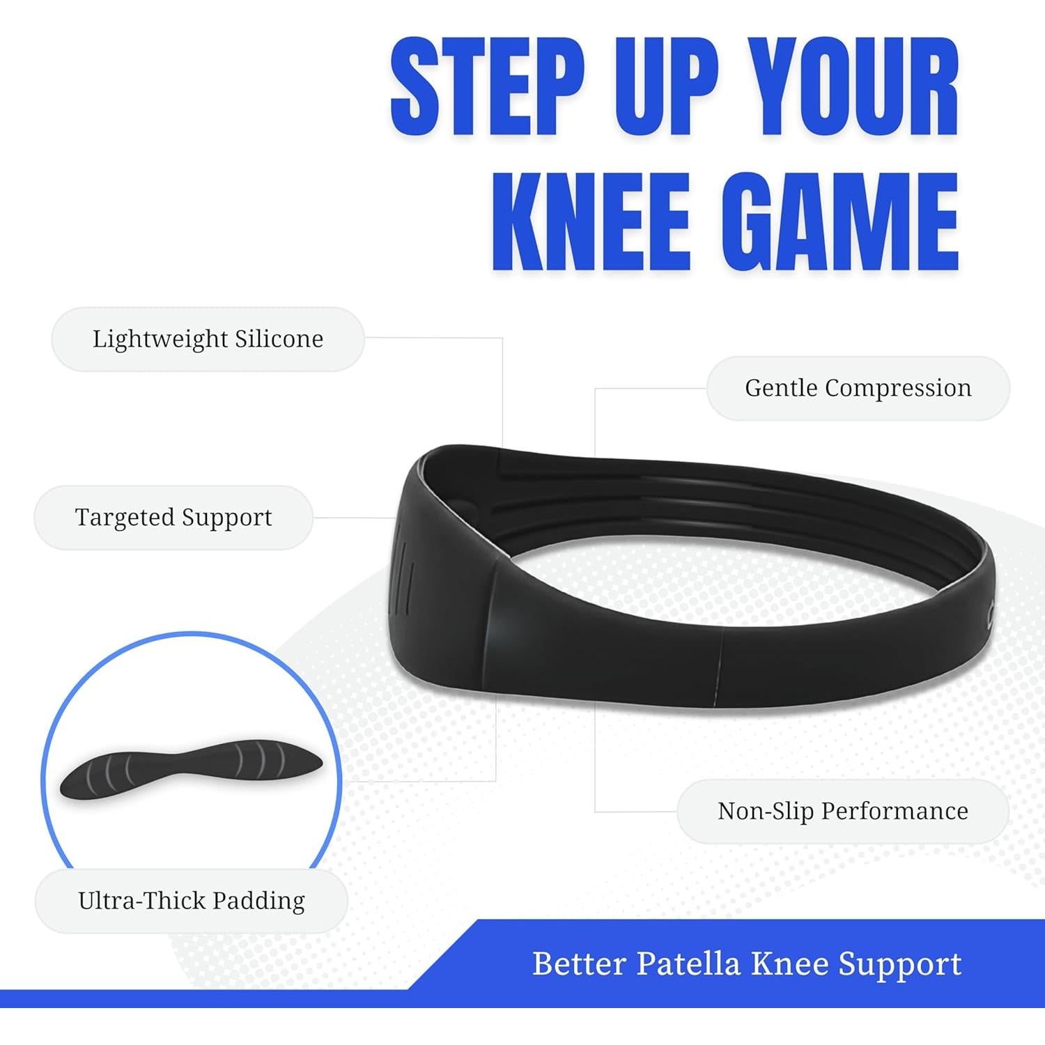 Banda de Rodilla Patelar COOLSET - Soporte Antideslizante Negro