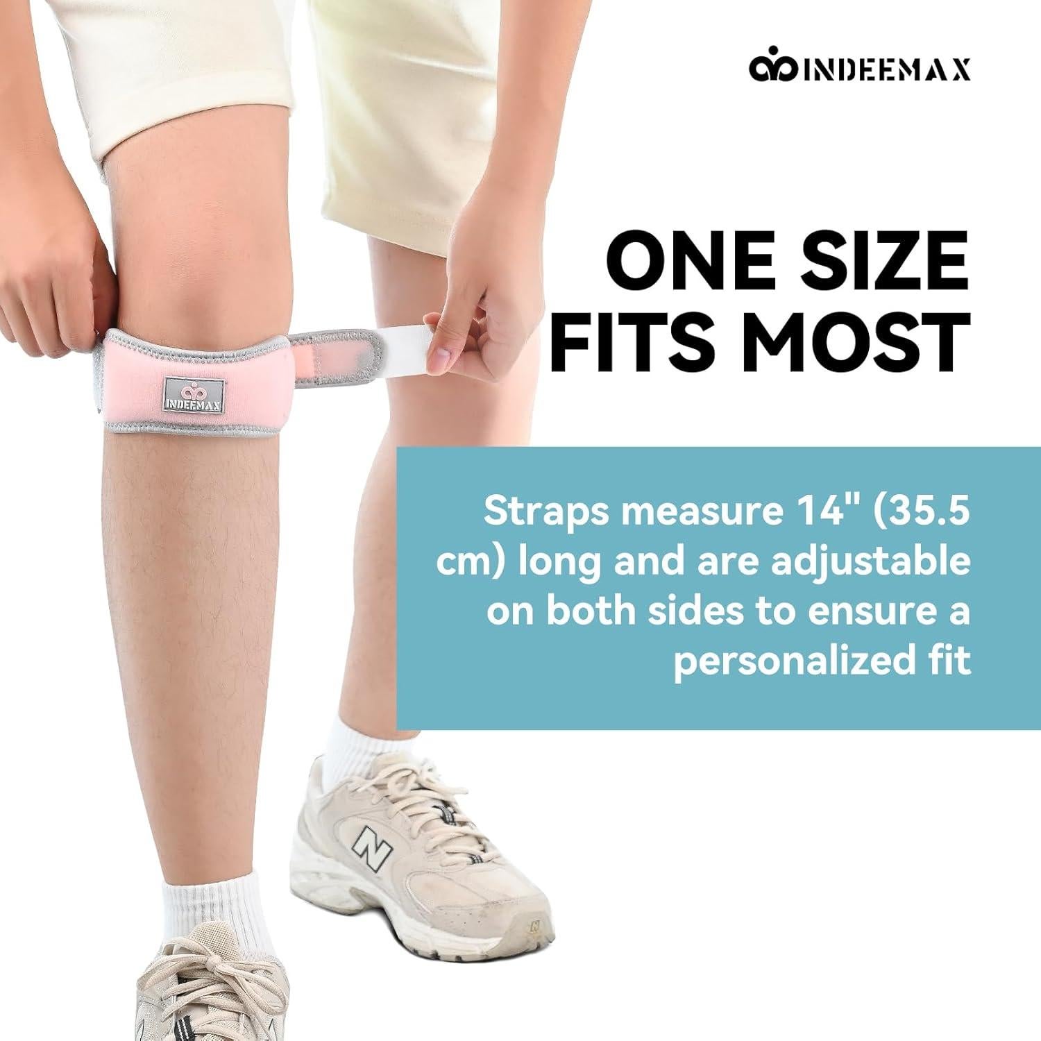 Faja de Tendón Patelar INDEEMAX Rosa 2 Paquetes Ajustable