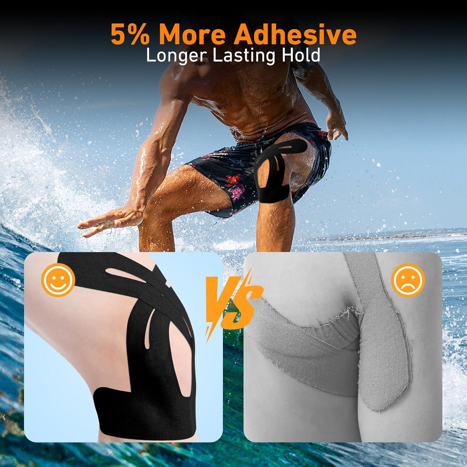 Cinta Kinesiológica PreCortada KTQUICK 12 PCS Negra