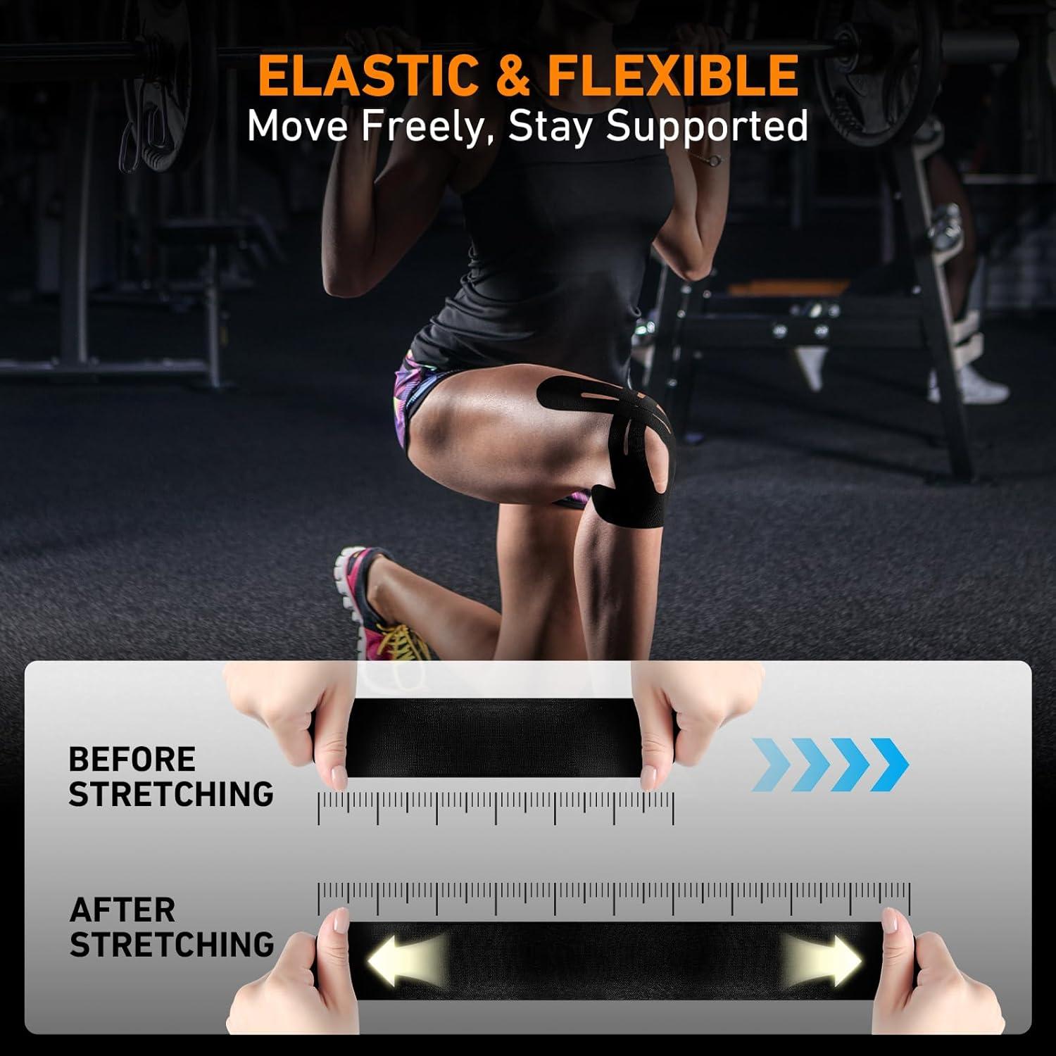 Cinta Kinesiológica PreCortada KTQUICK 12 PCS Negra