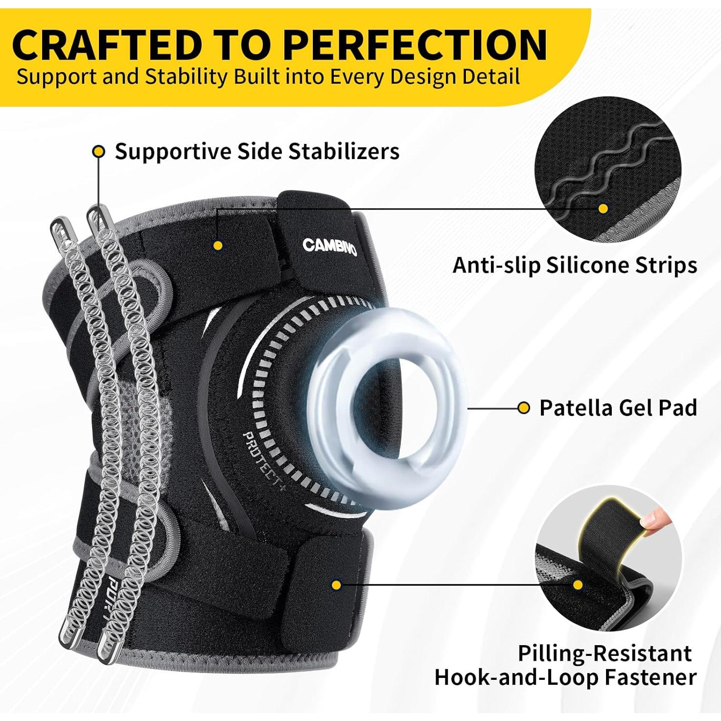 Faja de Rodilla CAMBIVO ELITE con Gel y Estabilizadores - Grande