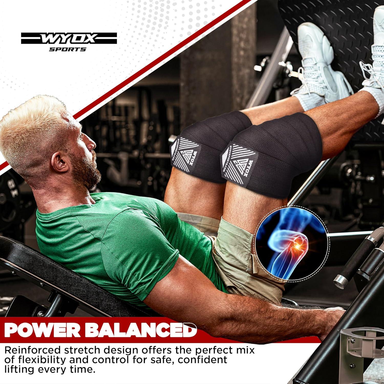 Envolturas de Rodilla WYOX KW para Levantamiento de Pesas - 72"