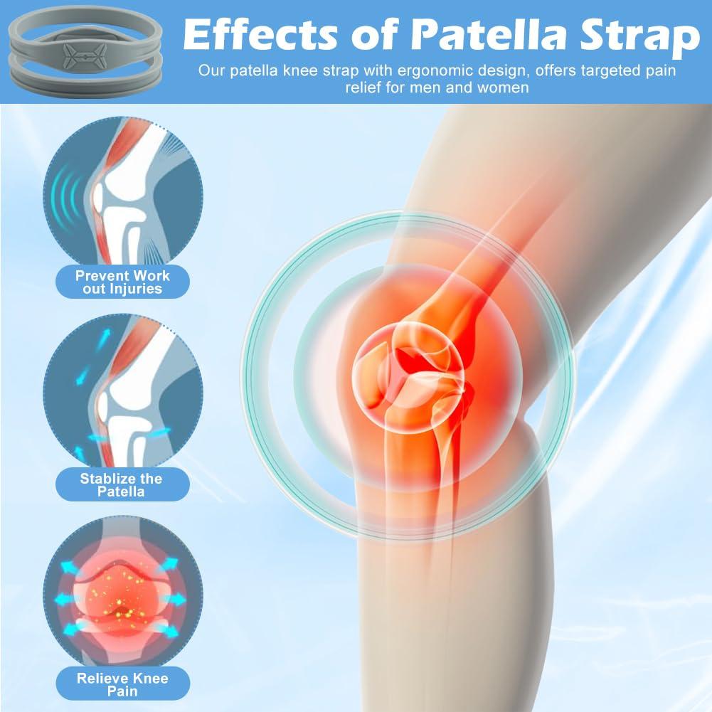Faja de Soporte para Rodilla de Silicona - 2 Piezas Gris